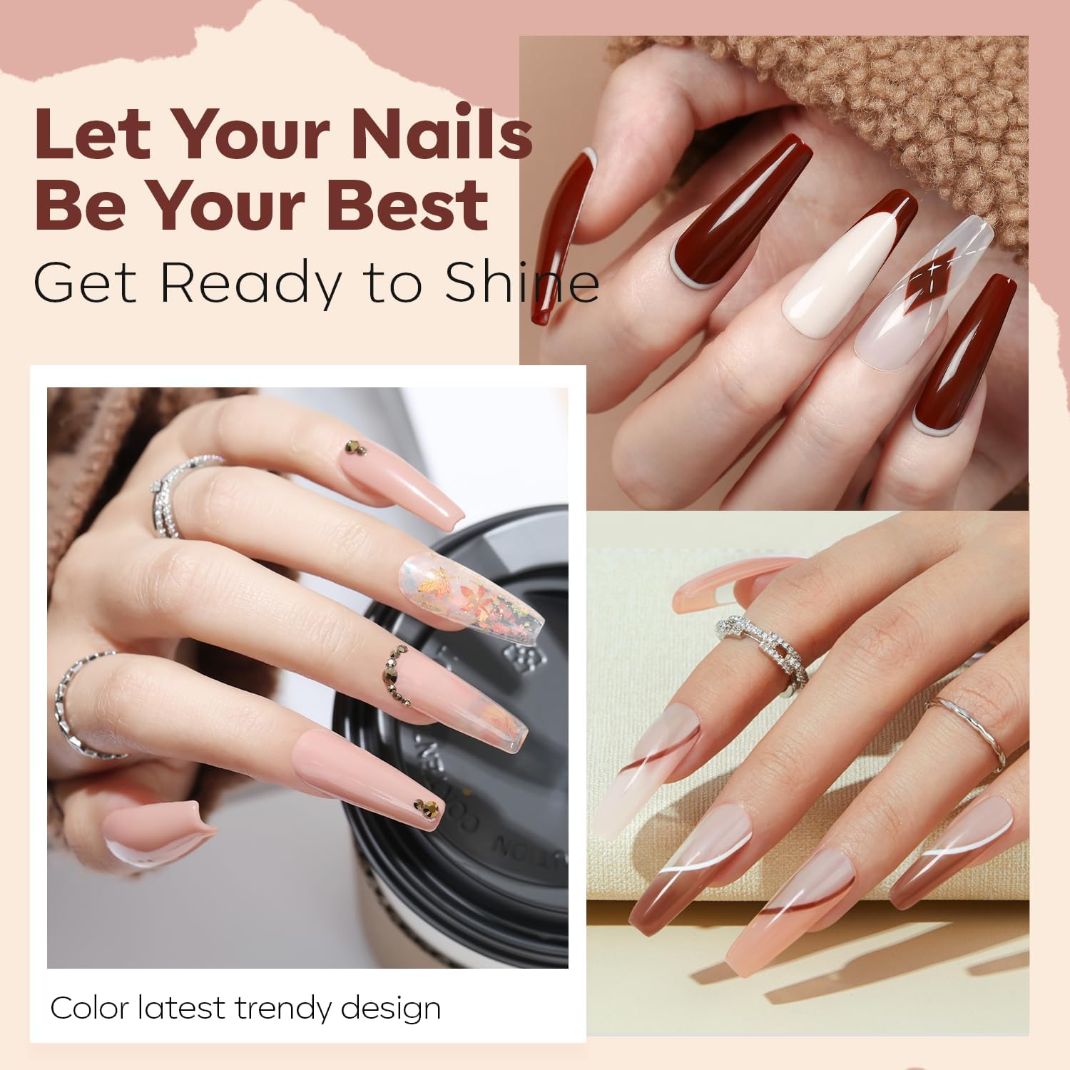 Modelones Nail Polish Set, 6 Colors Nude Pink Skin Tones Milky White Brown Mini Nail Polish Neutral Brown Quick Dry Nail Polish Kit All Seasons Easter Manicure DIY Salon Home Gifts for Women Girl - Image 3