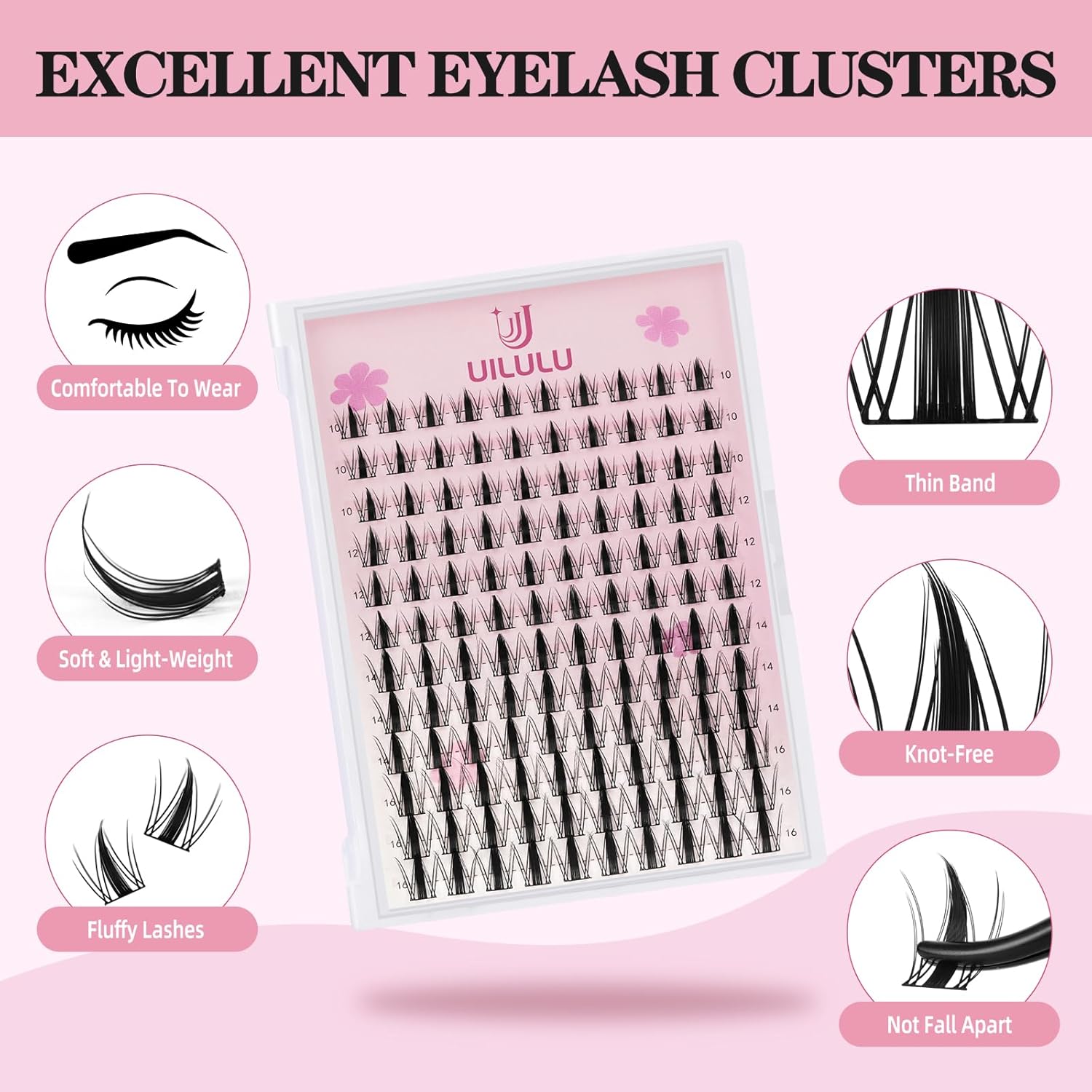 Lash Clusters Kit 10-16mm DIY Eyelash Extensions Kits 120 D Curl - 0.07D Individual Eyelashes Anime False Lashes Bond and Seal Remover Tweezers for Eye Lash Set at Home - Image 3