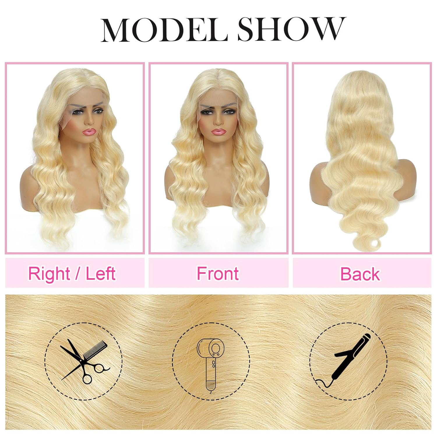 28 Inch 613 13x6 Lace Front Wig Human Hair 200 Density Blonde Wig Human Hair 613 Body Wave Blonde HD Lace Front Wigs Human Hair Pre Plucked 613 Lace Frontal Wigs - Image 7