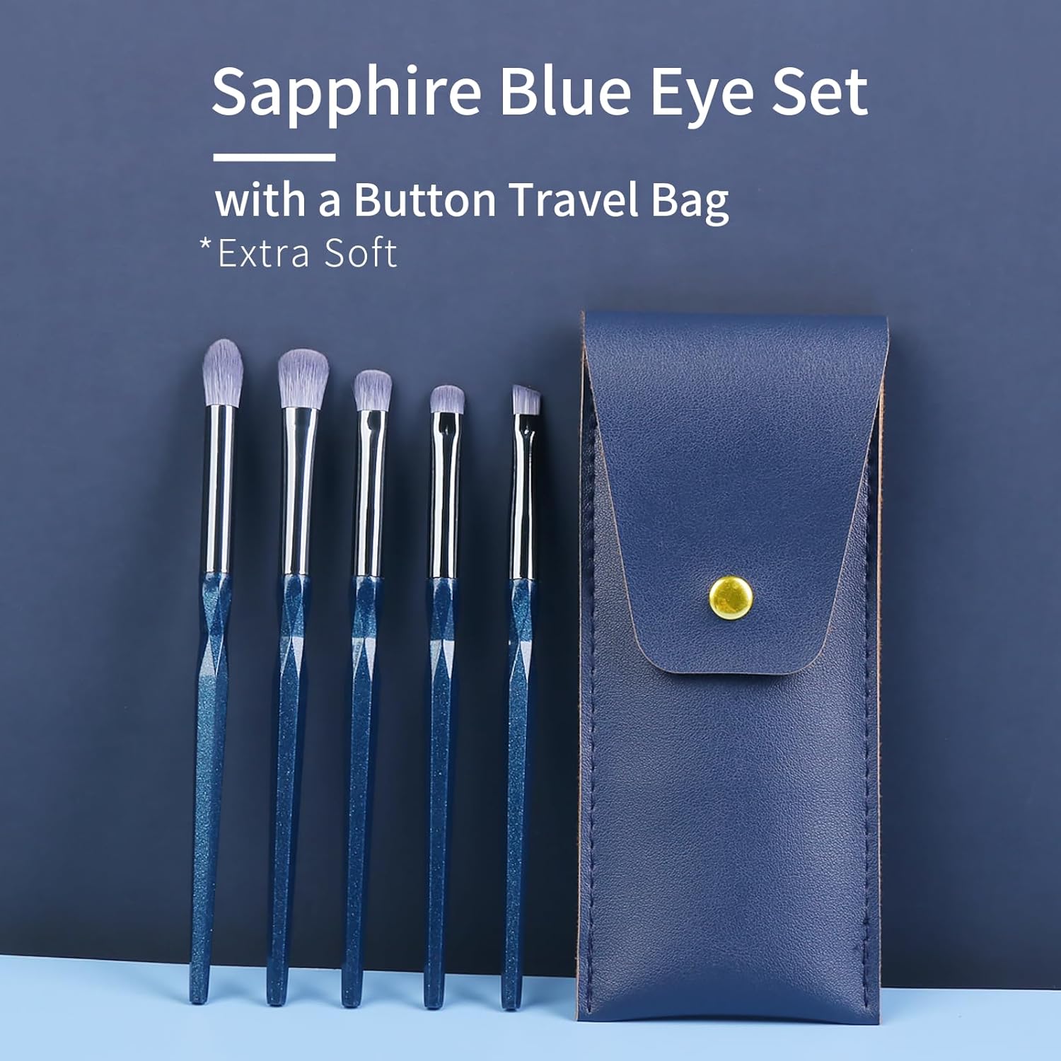 Sapphire Blue Eye Shadow Brush Set, Diamond Eyeshadow Brushes Set, Small Nose Contour Brush, Glitter Eyeshadow Brush, Eyeshadow Blending Brush, Colorful Eye Makeup Brushes Set Professional. - Image 2