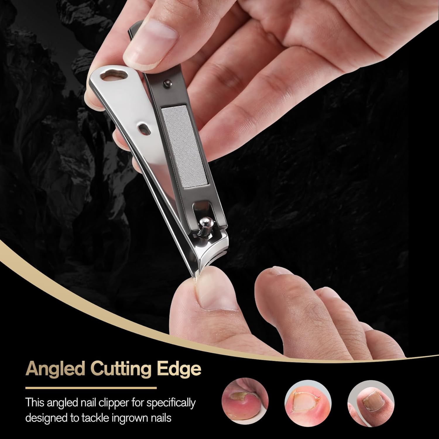 FERYES Ingrown Nail Clipper - Slant Curved Blade Nail Clipper for Thick Toenails and Ingrown Nails, Podiatrist Toenail Clippers for Seniors and Men - Image 4