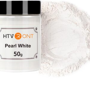 HTVRONT Mica Powder for Epoxy Resin - 1.76 oz/50g Pearl White Mica Powder, Mica Pigment Powder for Soap Making, Resin, Candle Making, Bath Bomb