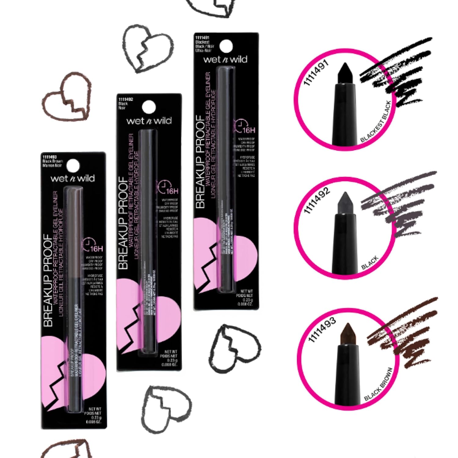 wet n wild Mega Last Breakup Proof Retractable Eyeliner - Ultra-Fine Brush, Waterproof,16-Hour Long-Lasting Wear - Cruelty-Free & Vegan - Black - Image 11