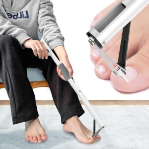 Long Handled Toenail Clippers, Ergonomic Wide Jaw Opening, Ideal for Thick Nails, Seniors, Overweight, Arthritis Sufferers, Easy Reach Pedicure Clippers (XS-16 / 40cm)