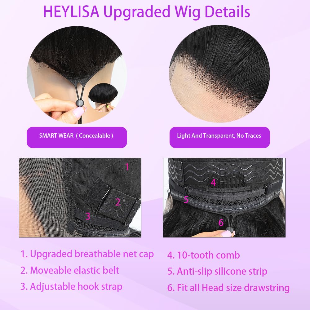 30 Inch 13x6 Body Wave Lace Front Wigs Human Hair 200 Density HD Transparent Lace Frontal Wigs Pre Plucked Glueless Wigs Human Hair Wig For Black Women (Black, 30 Inch, body) - Image 3