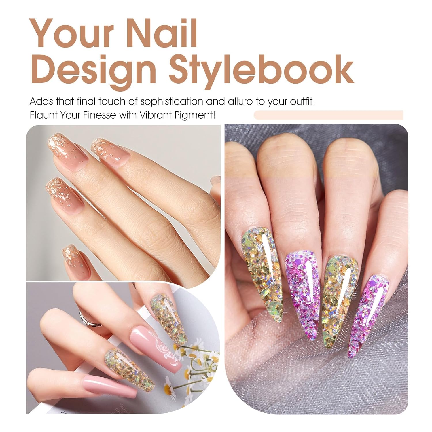 CANNI Glitter Gel Nail Polish 1pcs 9ml Broken Gold color Glitter Nail Polish Soak Off Uv LED Nail Lamp Prism Flash Series Nail Art Manicure Salon DIY Home - Image 5