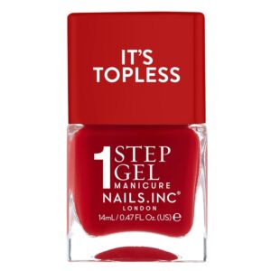 Nails Inc It's Topless Gel Nail Polish, 4-in-1 Base Coat, Treatment, Color & Top Coat, Long Lasting, Strong, Chip Free Nails, Glossy Salon Quality Manicure, Air Dry Nail Polish, Kendall, 0.47 Fl Oz