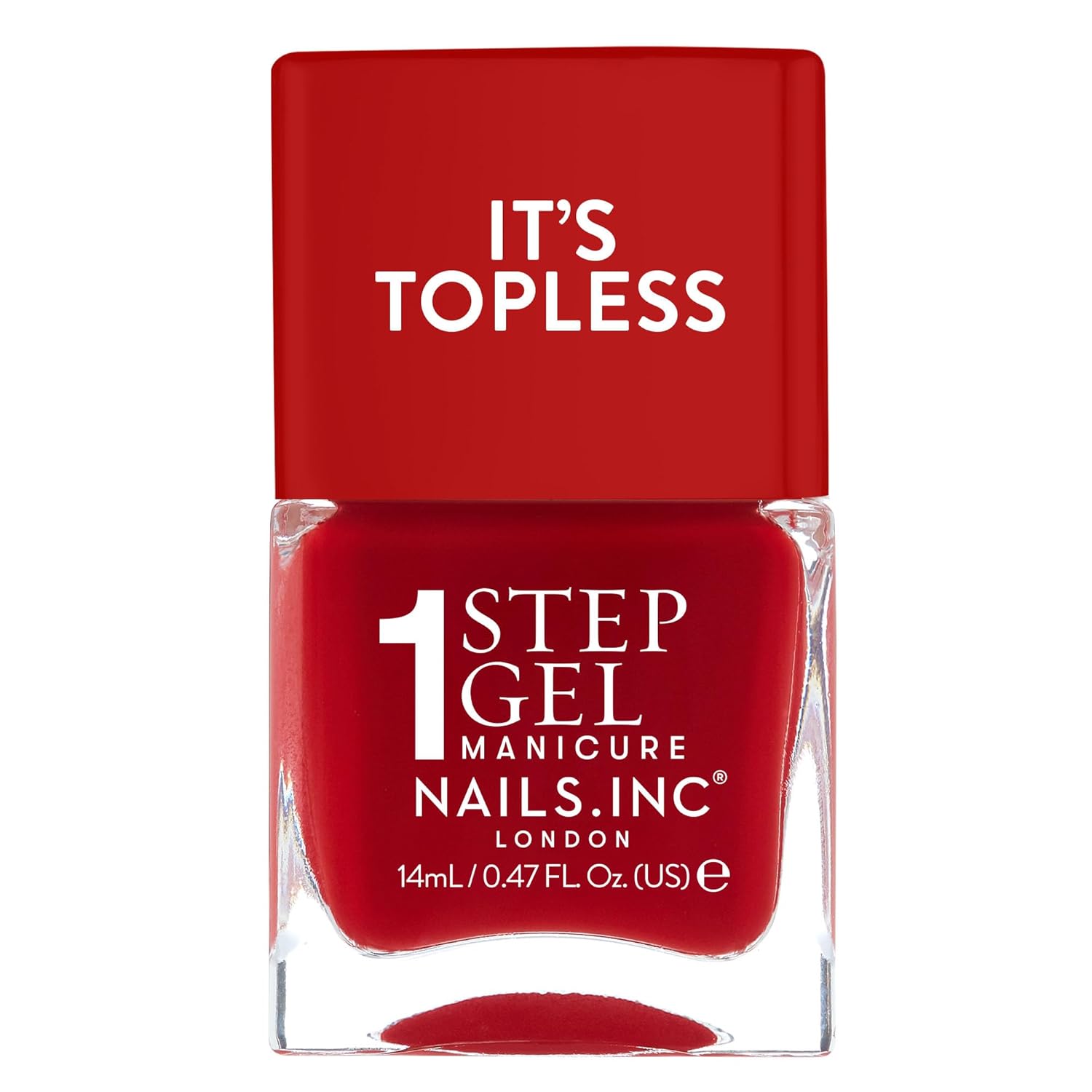 Nails Inc It's Topless Gel Nail Polish, 4-in-1 Base Coat, Treatment, Color & Top Coat, Long Lasting, Strong, Chip Free Nails, Glossy Salon Quality Manicure, Air Dry Nail Polish, Kendall, 0.47 Fl Oz