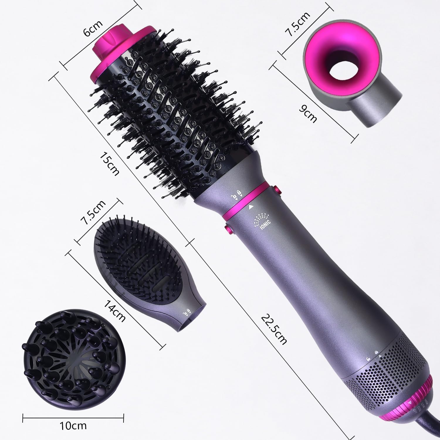4-in-1 Hair Dryer Brush with Diffuser and Comb Attachment for Women Household Use - Image 8