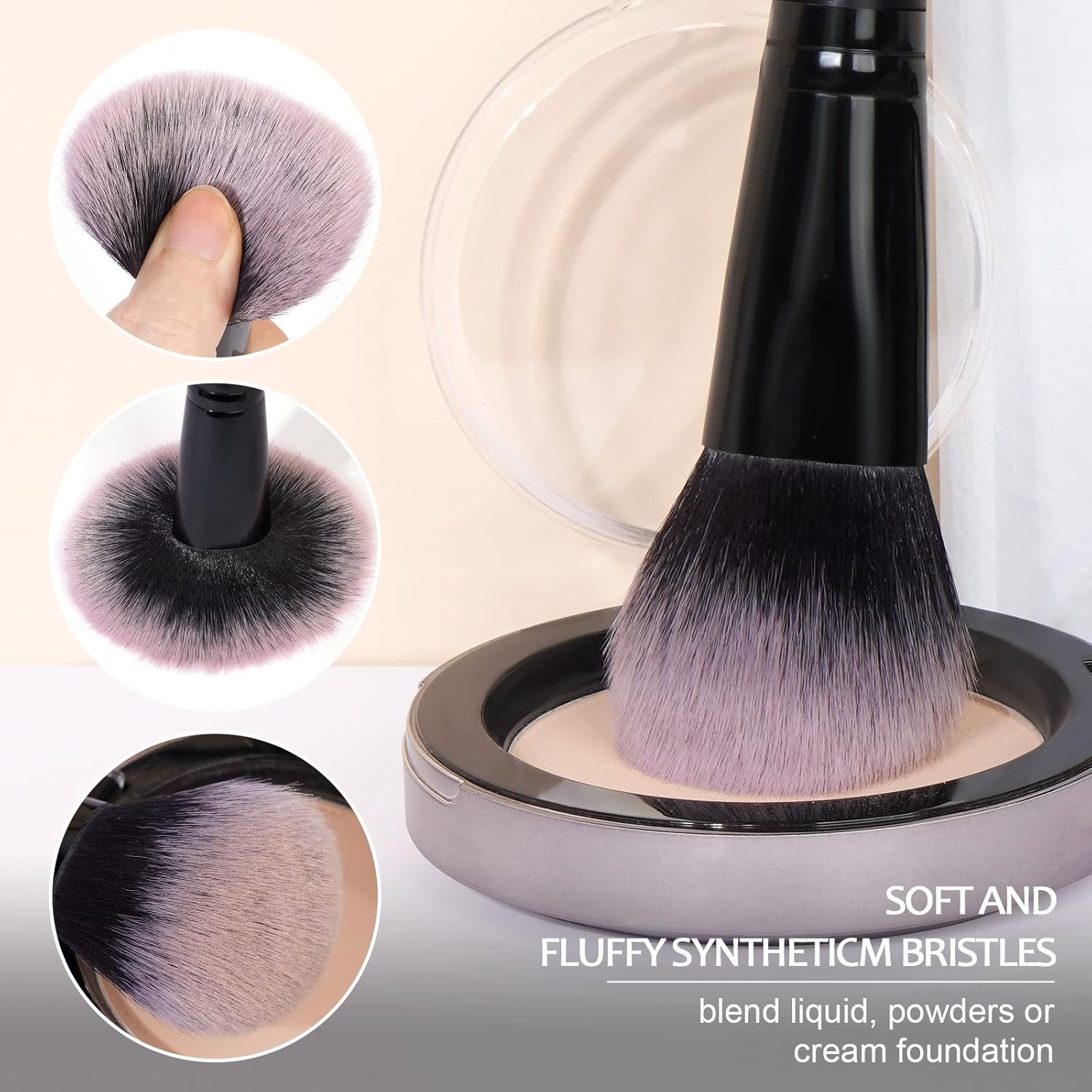Makeup Brushes, MAANGE 18 Pcs Premium Synthetic Make up Brushes Set Soft Foundation Powder Eyeliner Eye Shadow Makeup Brush Set Professional (Black) - Image 5