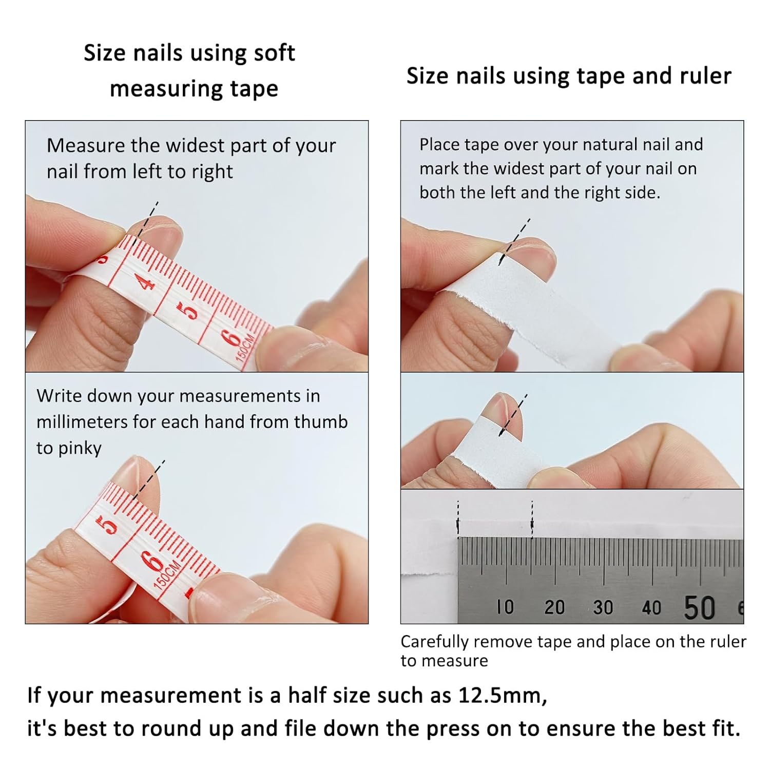 Christmas Press on Nails Matte White Snowflake Fake Nails with Glue Cute Short Square Handmade Red Stick on Nails for New Year Gifts Wearable Xmas Acrylic Artificial False Nails with Plaid(M) - Image 7