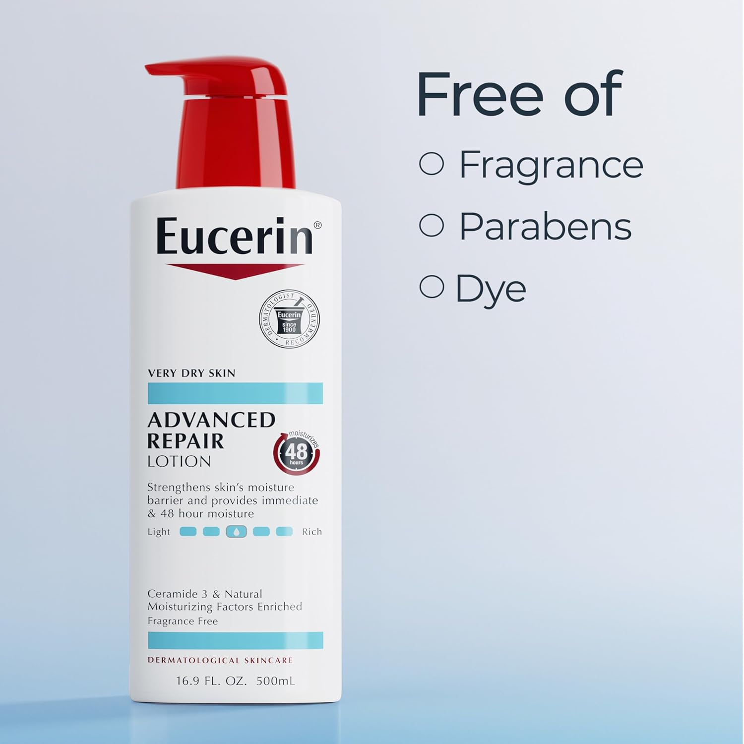 Eucerin Advanced Repair Body Lotion for Very Dry Skin, Unscented Lotion Formulated with Ceramides, 16.9 Fl Oz Bottle - Image 7