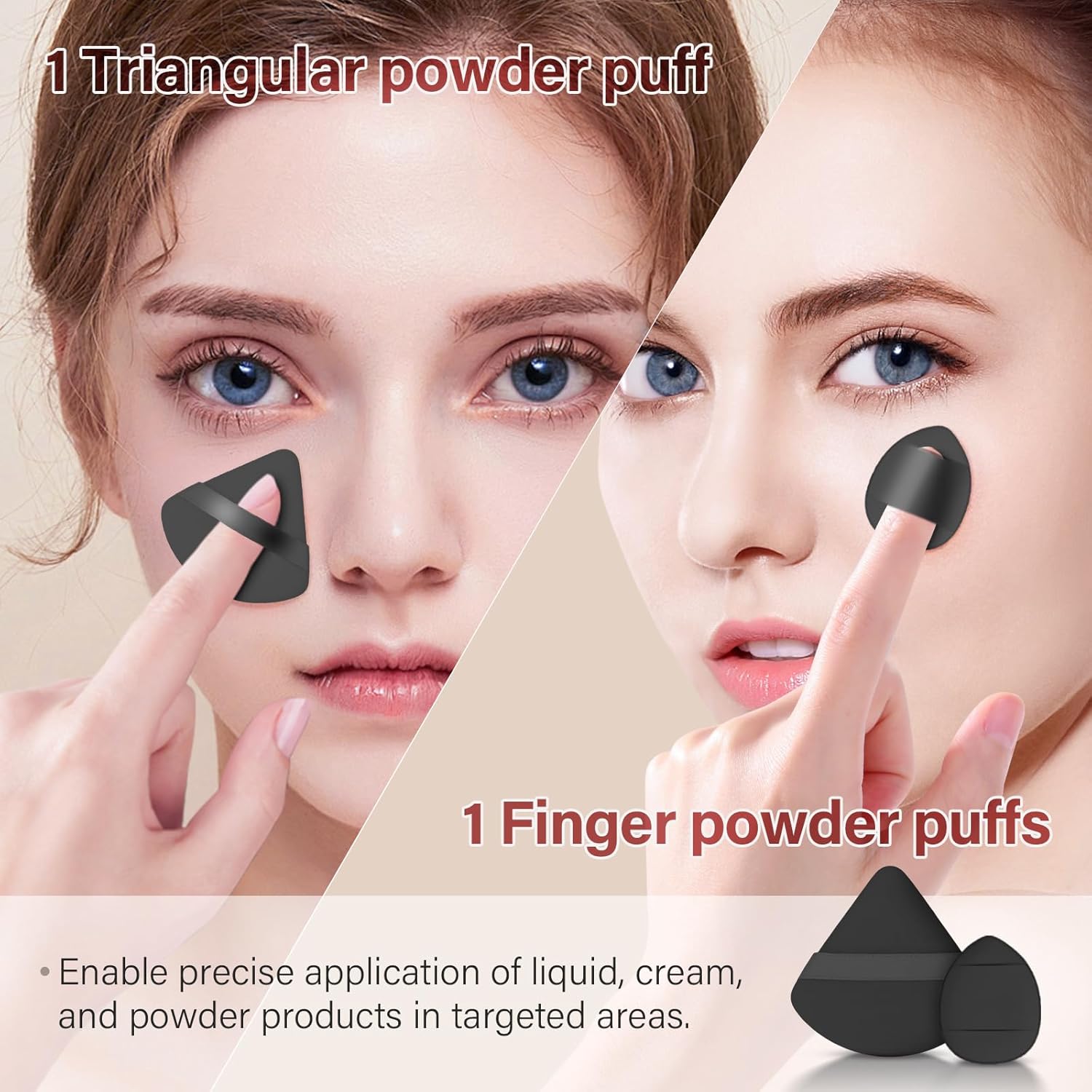Makeup Brushes Set, Mlemle Professional 26 Pcs Makeup Kit, Include Powder Foundation Concealers Blush Eye shadows 21 Pcs Makeup Brushes and 2 Powder Puff, 3 Makeup Sponge(A01-Black) - Image 6