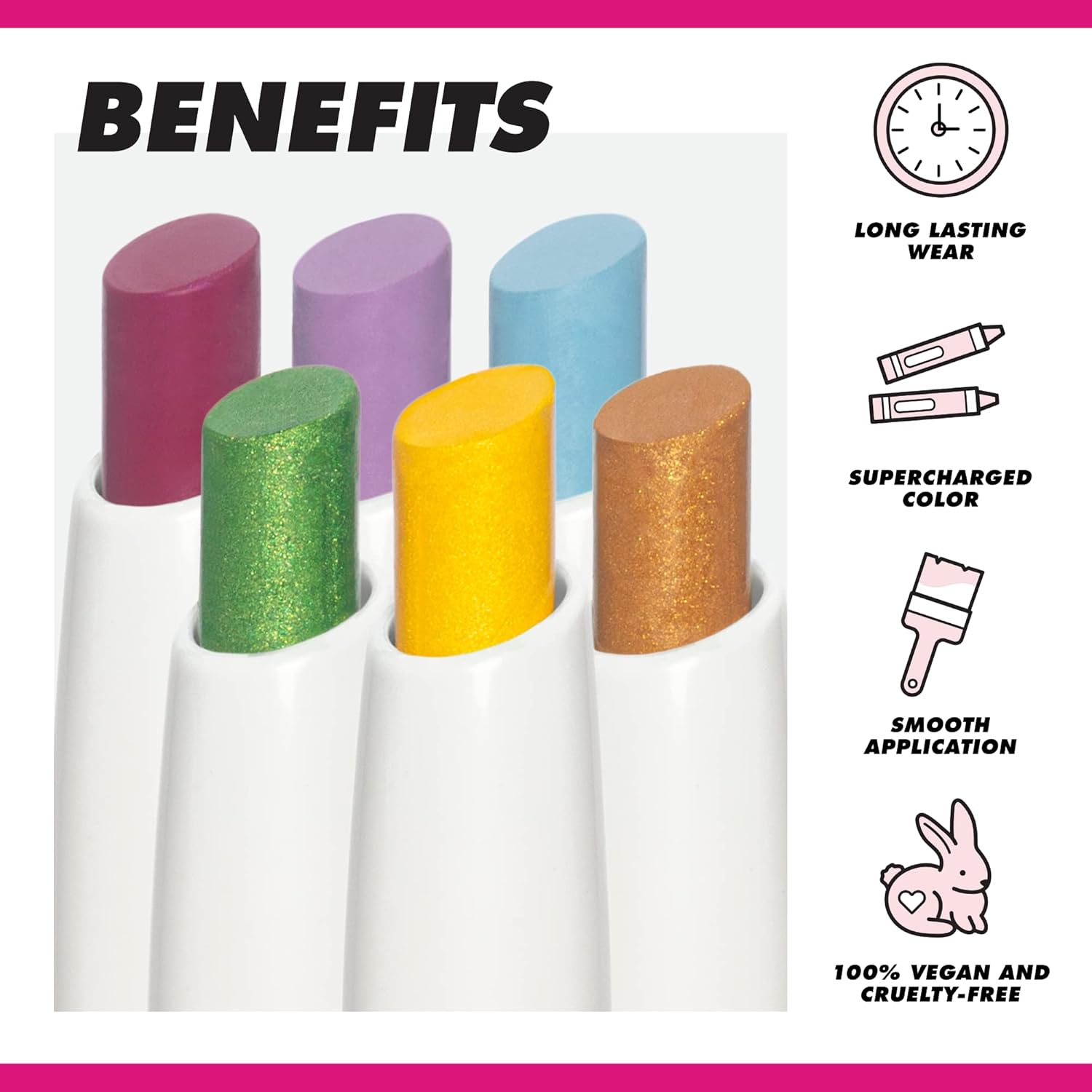 Lime Crime Electric Slide Eyeshadow & Brush Stick, Lets Bounce - Lightweight 2-in-1 Eyeshadow Smudge Stick with Angled Brush for Long Lasting & Natural Color or Glow - Vegan & Cruelty-Free - Image 3
