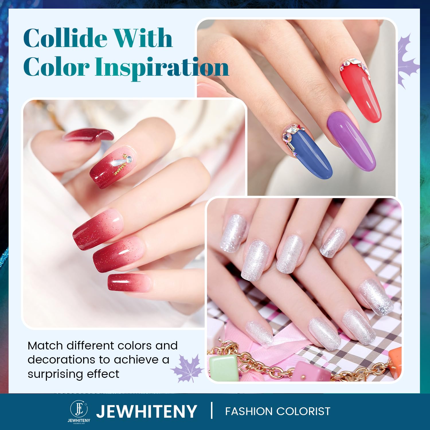 JEWHITENY 14 Colors Poly Nail Gel Kit With U V Lamp Poly Nail Extension Gel All-in-one Kit Builder Strengthen Art Starter DIY At Home Gifts For Women - Image 6