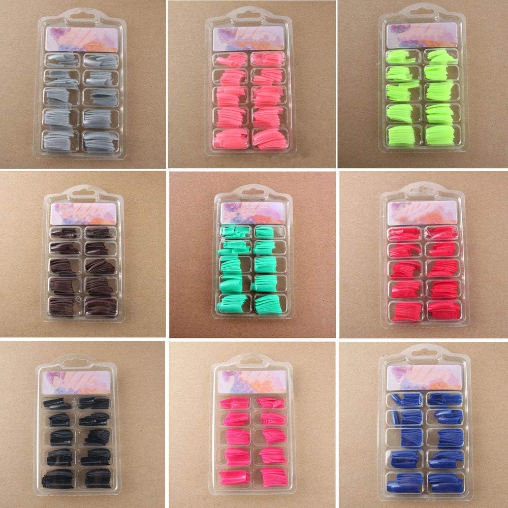 100 Black Acrylic Gel French Nail Tips for DIY False Nails & Accessories - Image 3