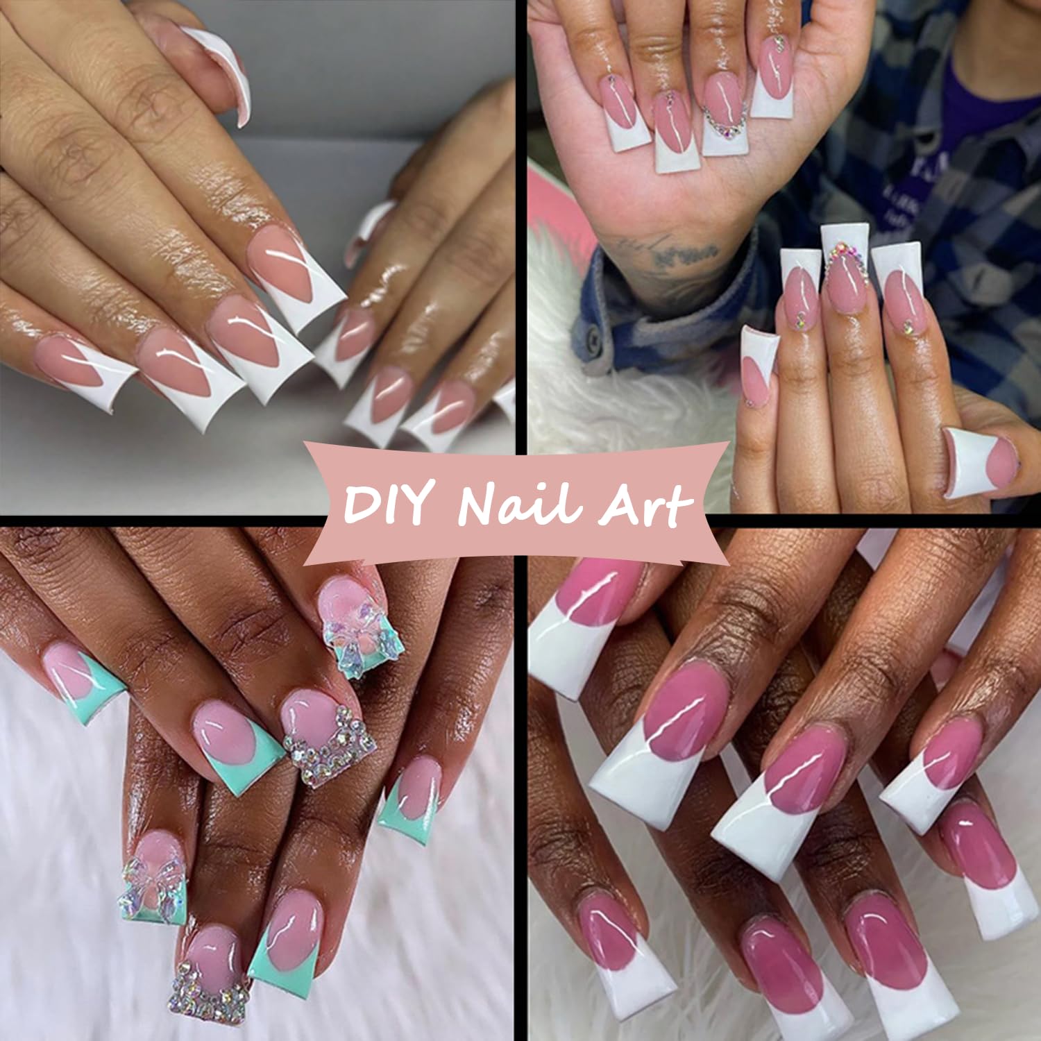 500Pcs Clear Duck Nail Tips, 10 Sizes Pre Shaped Professional Duck Nails Press Ons Half Cover Acrylic Soft Gel Nail Tips for Nail Extension Home DIY Nail Salon with Box - Image 2