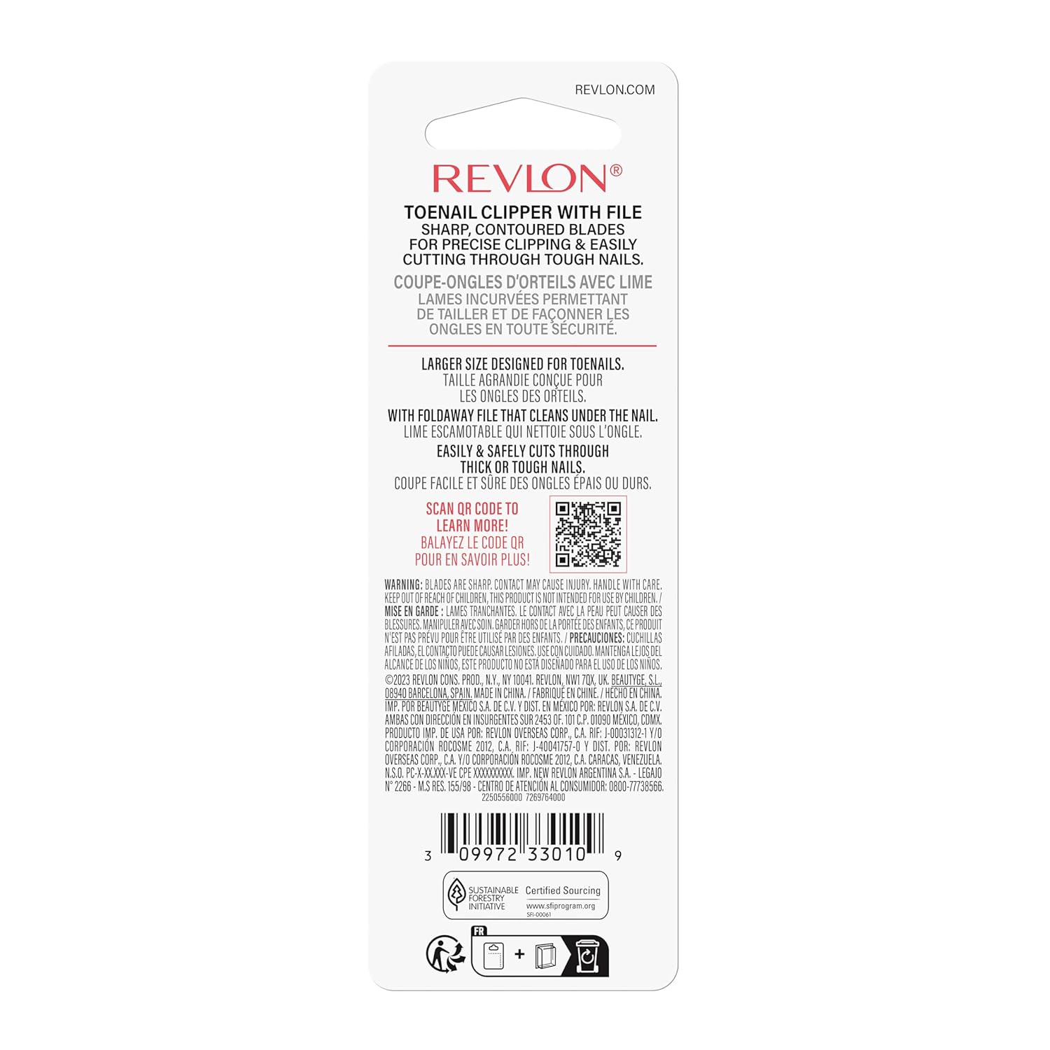 Revlon Toenail Clipper With File, Nail Care Tool With a Curved Blade for Accurate Trimming and Grooming, Easy to Use, 1 count - Image 8