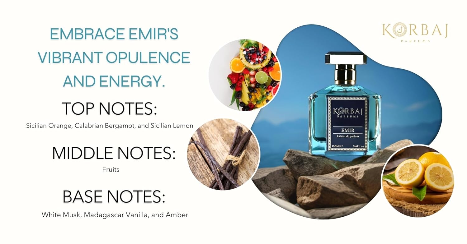 Emir - Arabian Perfume for Women, Eau de Parfum Men with with Sicilian Orange, Calabrian Bergamot - White Musk, Vanilla, Amber and Fruity Notes100ml - Image 2