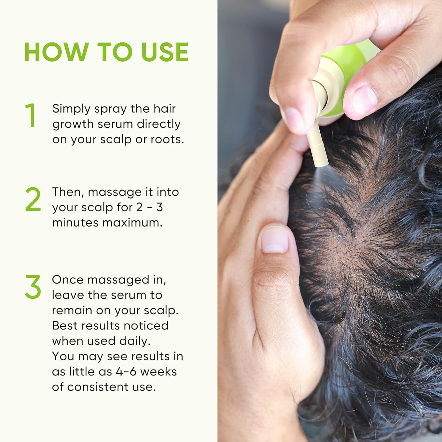 Hair Growth Serum Spray - with Rosemary Batana Oil Biotin for Hair Loss and Thinning Hair - Thicker Fuller Hair for Women Men 2 Fl Oz (Pack of 1) - Image 8