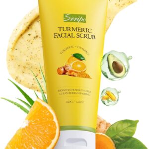 Revitalizing Exfoliation Face Scrub with Vitamin C and Turmeric – Gentle Exfoliating Face Wash for Blackheads, Pore Dirt & Dark Spots – Acne Control Facial Scrub for Oily & Acne-Prone Skin, 4.23 Fl Oz
