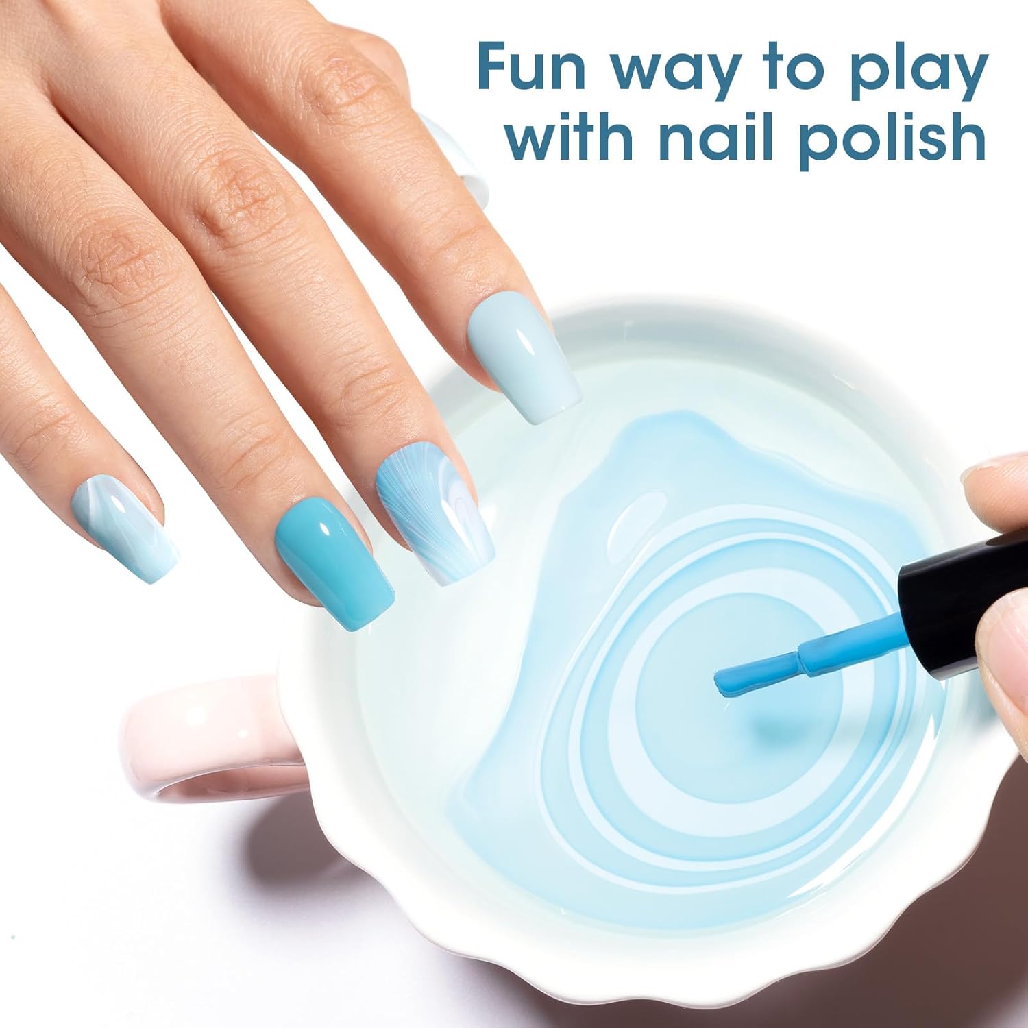 GELLEN Teal Regular Nail Polish Non Gel, Fast Air Drying Mint Turquoise Nail Polish No UV Light Needed Spring Summer 6 Colors Blue Green Set for Women Girls Manicure Home Salon, Hema Free, 0.33 Fl.Oz - Image 3