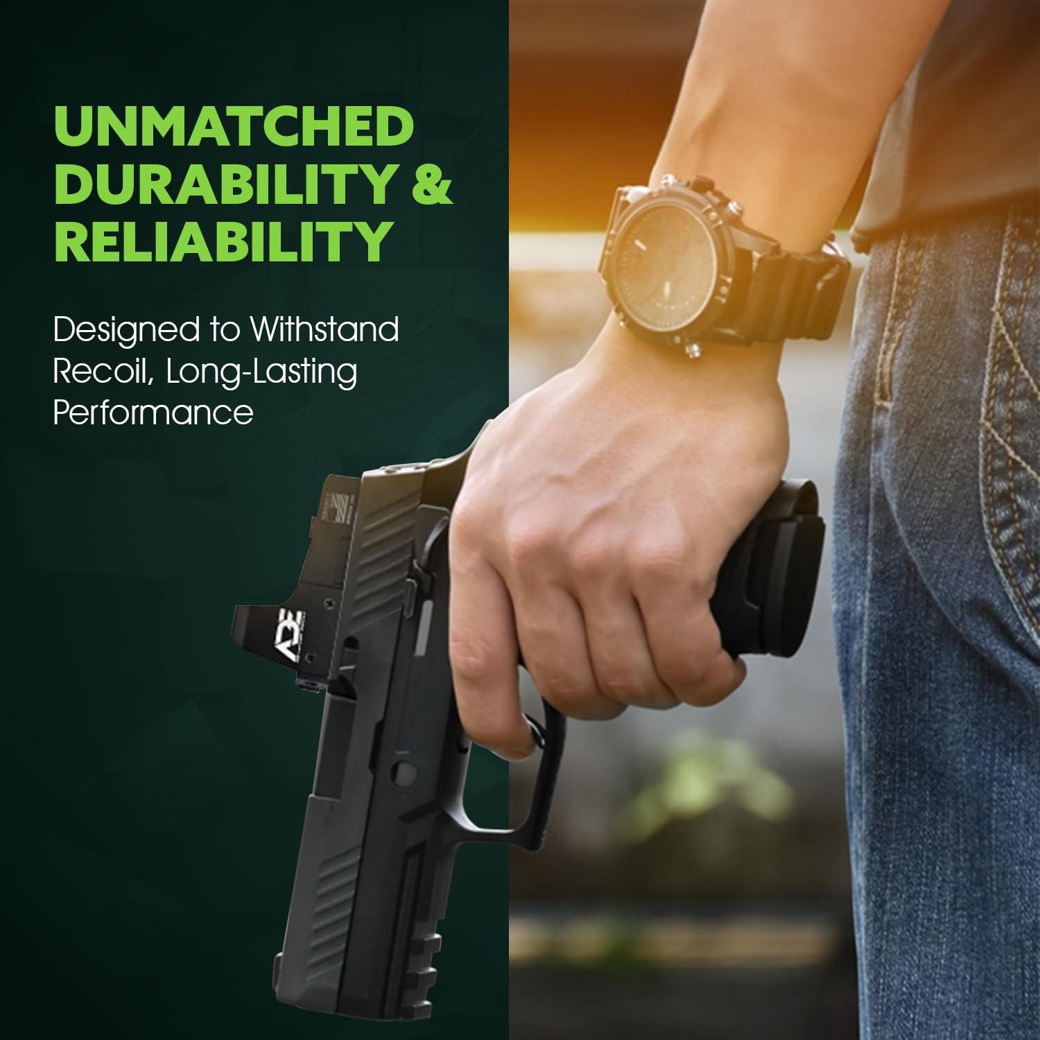 Ade Advanced Optics Huracan RD3-006x Green Dot Reflex Sight + Optic Mounting Plate for Springfield XD, MOD.2,XDm,XDS,XDE, Hellcat(Non-OSP) Pistol - Image 4