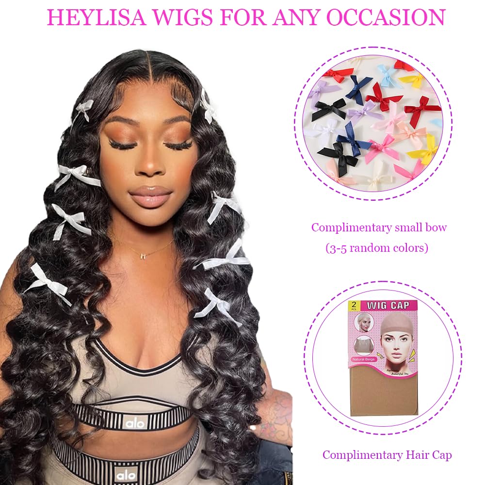 30 Inch 13x6 Body Wave Lace Front Wigs Human Hair 200 Density HD Transparent Lace Frontal Wigs Pre Plucked Glueless Wigs Human Hair Wig For Black Women (Black, 30 Inch, body) - Image 4