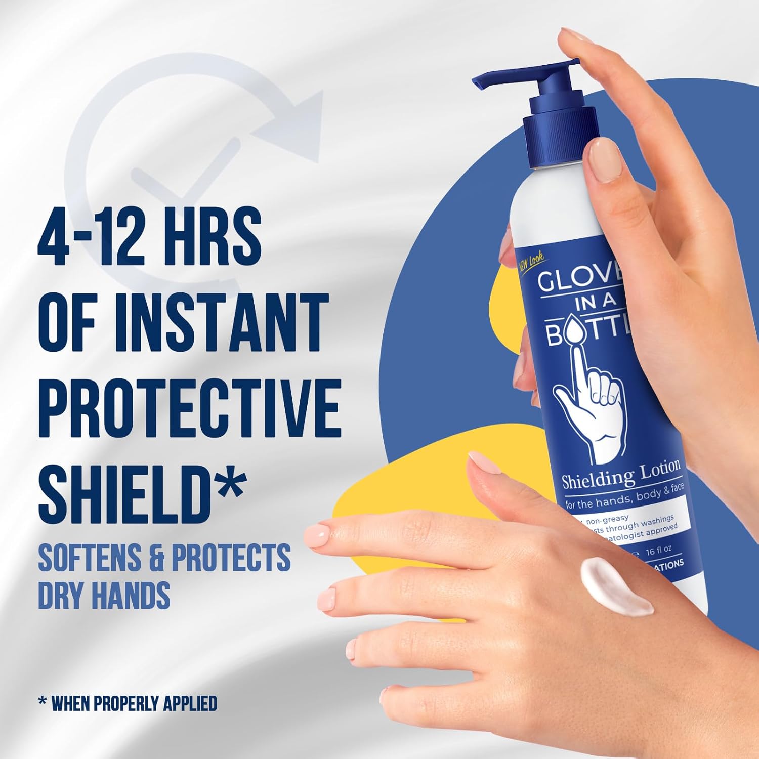 Gloves In A Bottle Working Hands Cream – Hypoallergenic Moisturizing Lotion for Severely Cracked Hands – Protective Hand Treatment for Workers, Nurses & More – 16 oz with Pump - Image 3