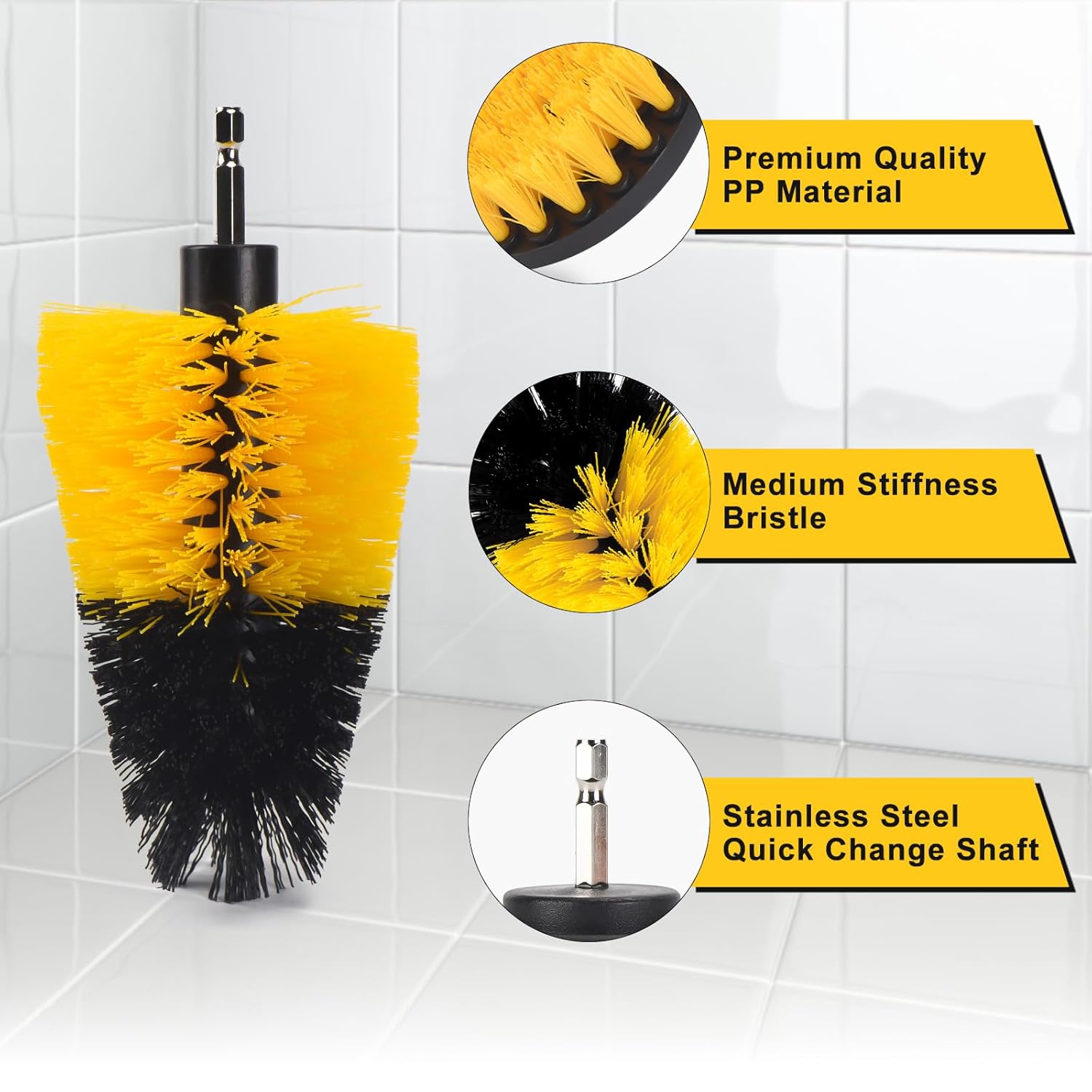 SHIELDPRO 18 Pack Drill Brush Attachment Set, Power Cleaning Scrub Brushes for Drill, Extend Long Attachment, All Purpose for Bathroom, Car Detailing, Carpet, Tile Grout, Sinks, Corners - Image 2