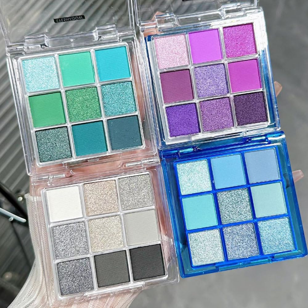9Colors Green Avocado Color Colorful Bright Eyeshadow Palette Makeup,Highly Pigmented Matte Sparkle Eye Shadow Palette Long Lasting Waterproof Blendable,Emerald Bright Eyeshadow Palette - Image 7