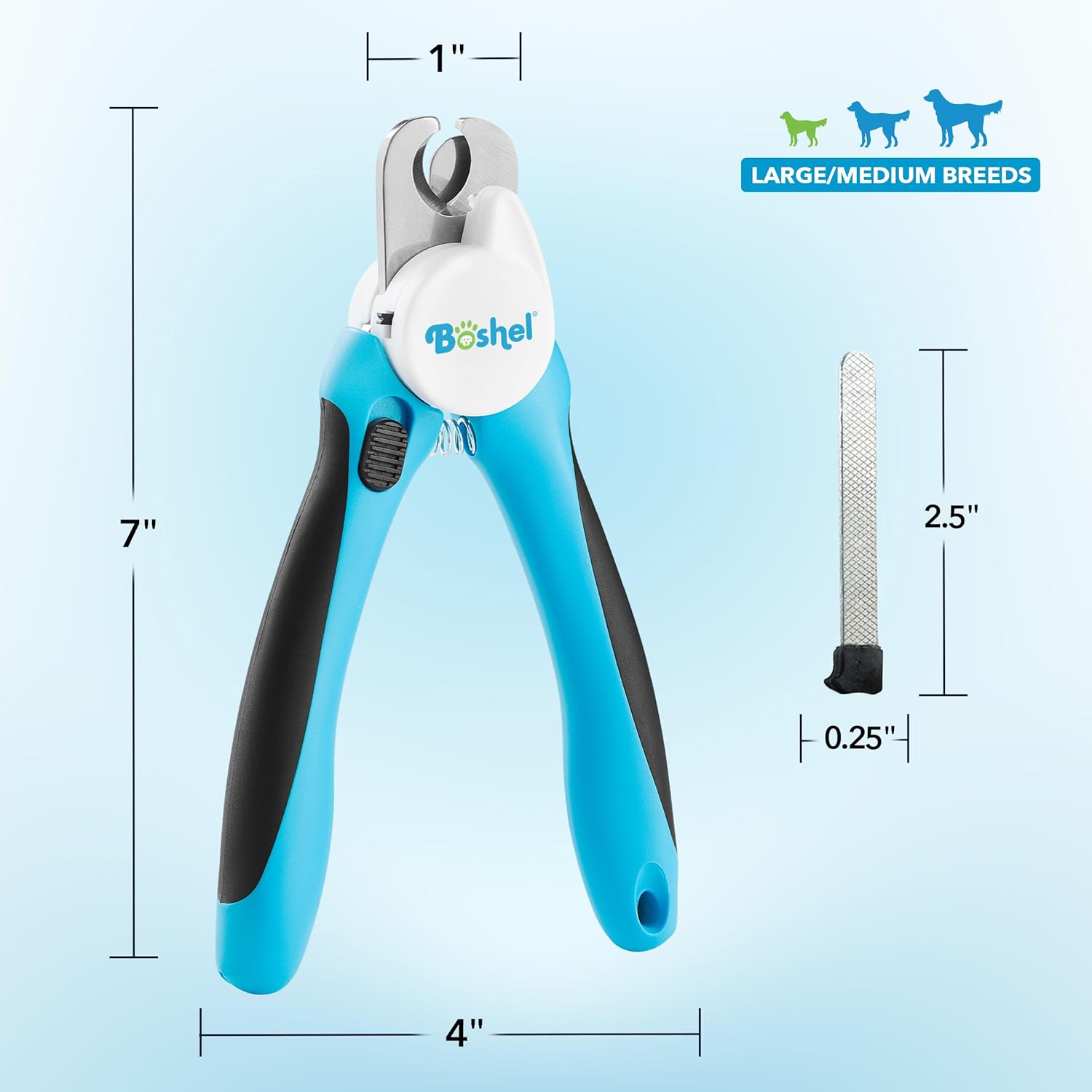 BOSHEL LED Large Dog Nail Clippers, Dog Nail Trimmers for Large Breed with Quick Sensor, Dogs Trimmer with Light & Safety Guard, Sharp Pet Nails Clipper, Pet Claw Clippers, Pets Toenail Cutter & File - Image 3