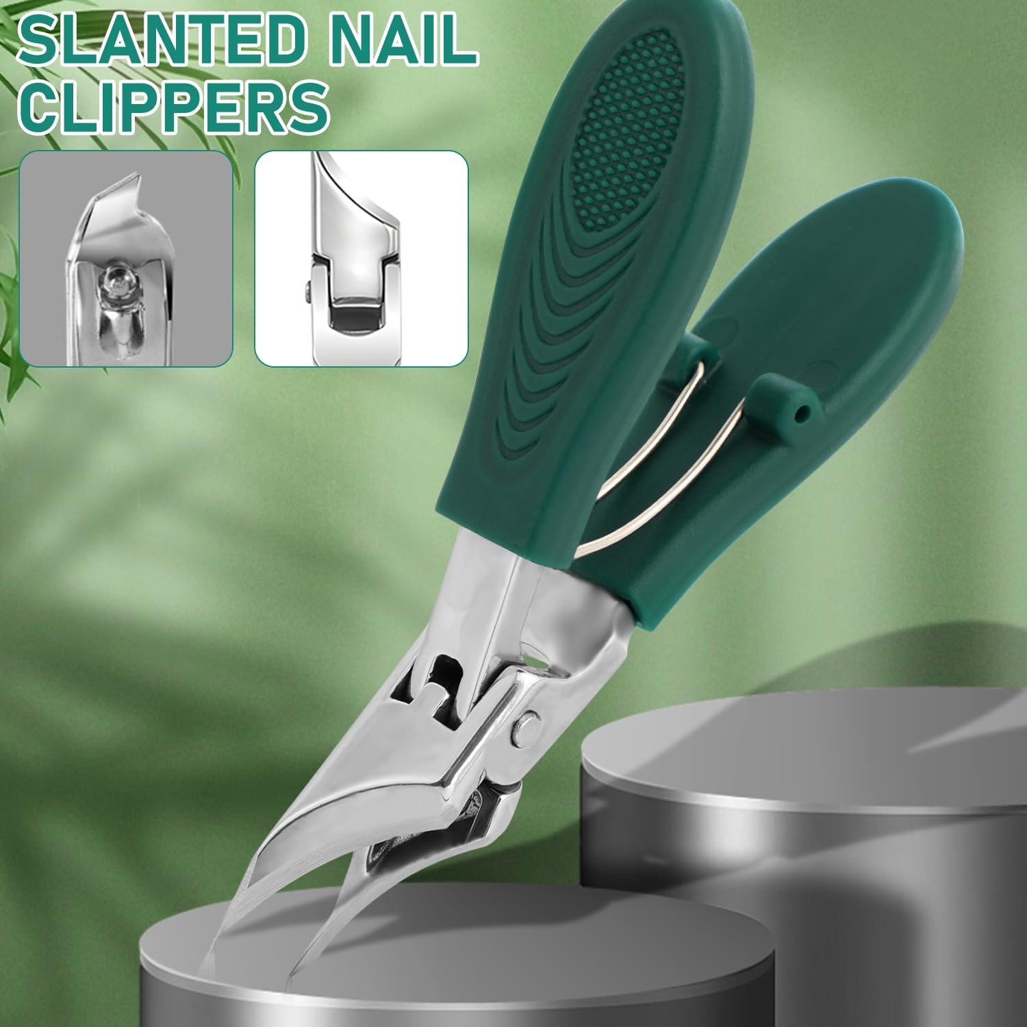 Eagle Beak Beveled Nail Clippers, 2025 New Ultra Sharp Stainless Steel Nail Clippers for Thick and Ingrown Nails (Green) - Image 5
