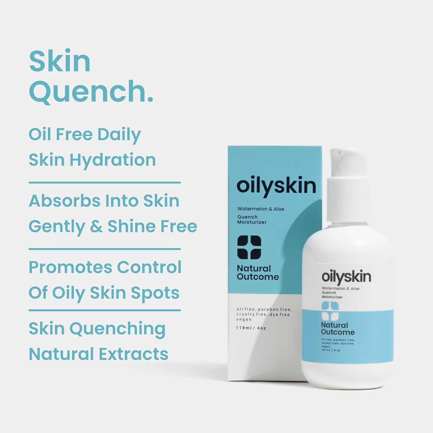 Oily Skin Moisturizer | Oil Free Daily Facial Moisturizer Gel w/Hyaluronic Acid | Watermelon & Aloe Vera Hydrating Face Lotion | Non-Greasy Lotion for Oily Skin Types | 4 oz by Natural Outcome - Image 2
