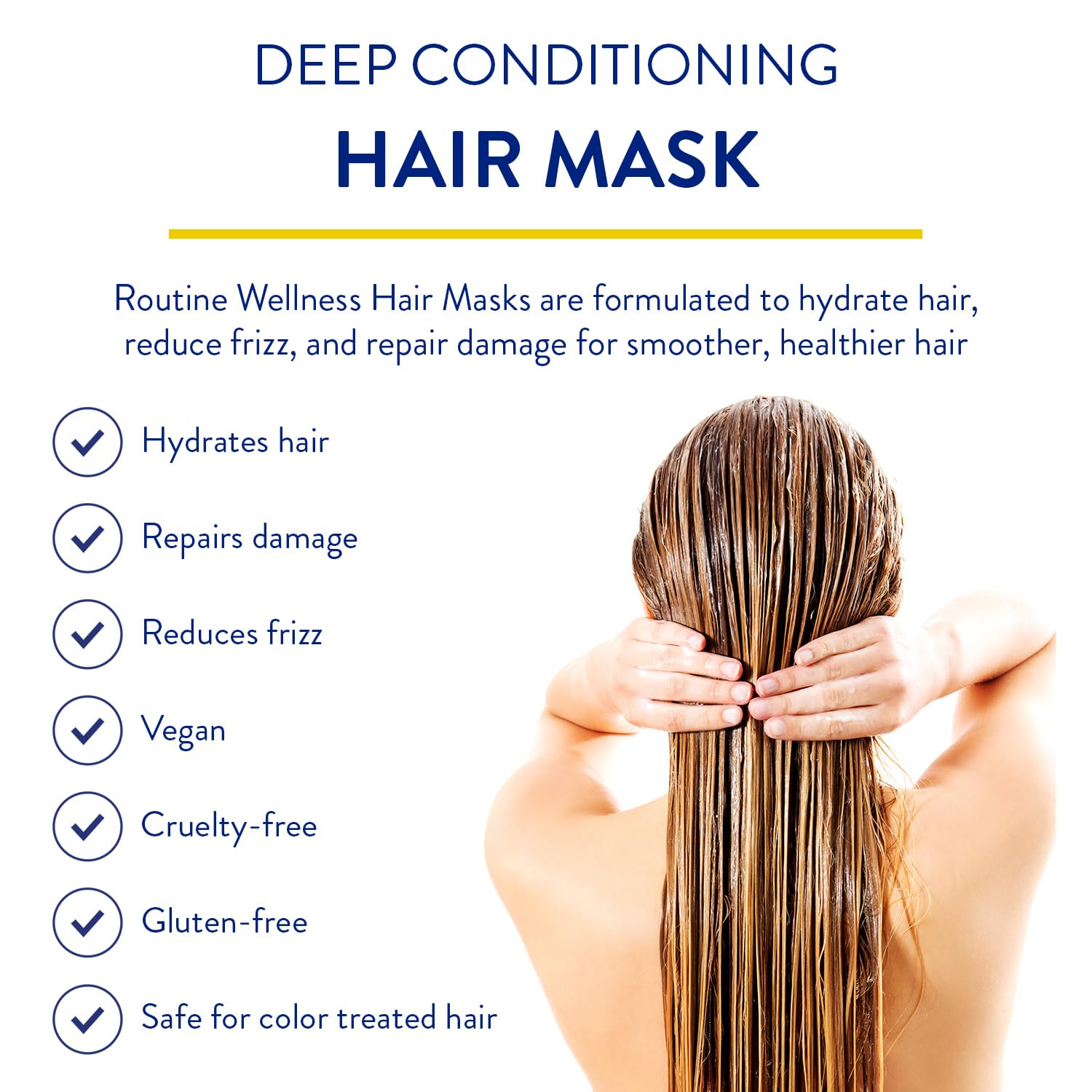 Routine Wellness Deep Conditioning Hair Mask for Dry Damaged Hair - Hydrating, Moisturizing Repair Treatment - Promotes Fullness - Gardenia 8oz - Image 2