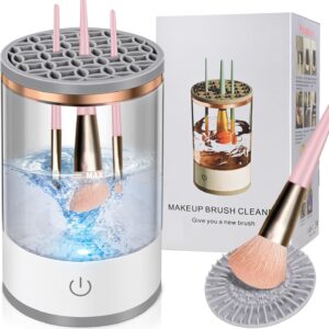 Electric Makeup Brush Cleaner - Portable Compact Design for Travel Home Use - Professional Makeup Brush Cleaning Machine - Automatic Makeup Brush Cleaner in Efficient for Beauty Women, Girls