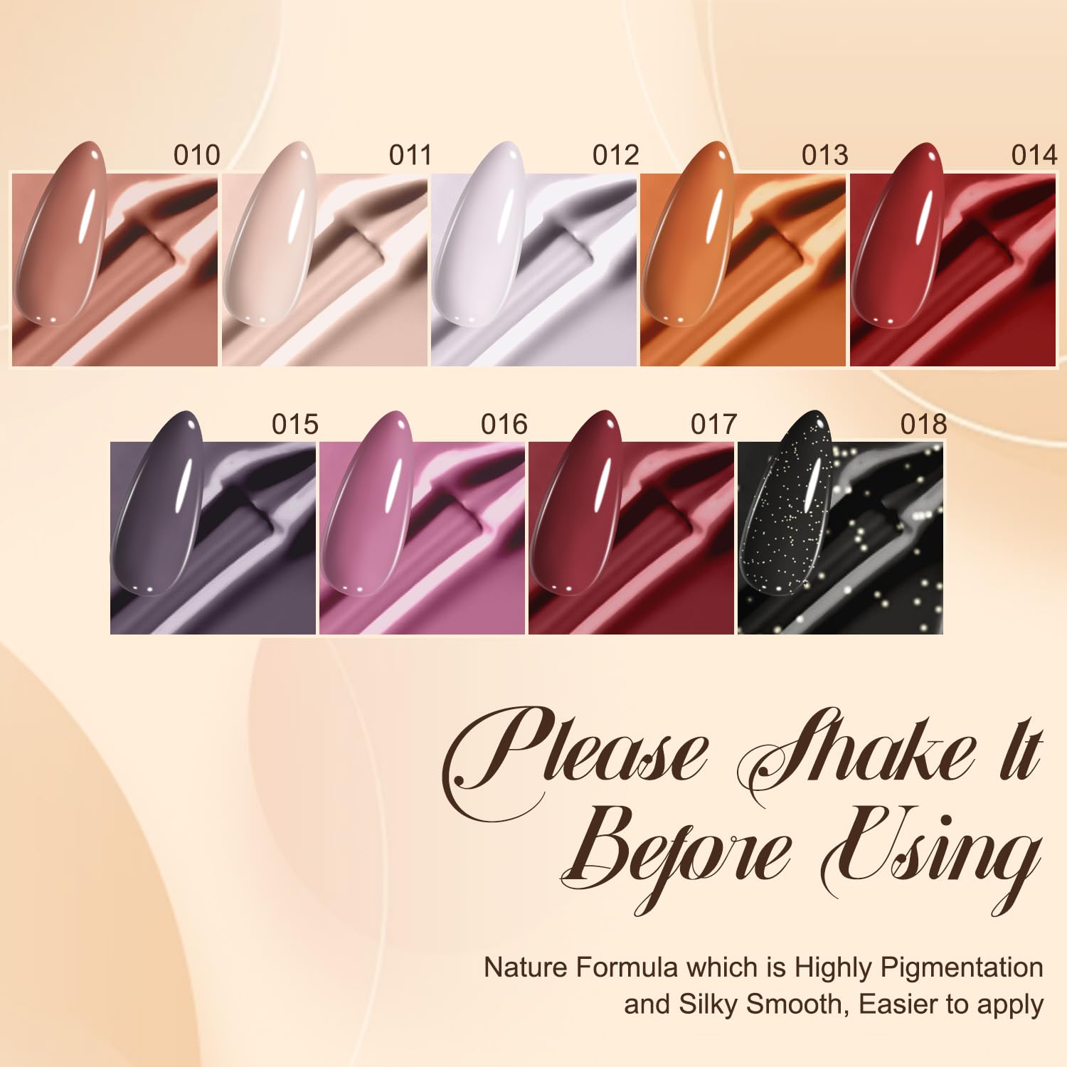 Lavender Violets 13pcs Gel Nail Polish Set – 9 Nude Brown Skin Tone Roasted Chestnuts Chocolate Neutral Beige Khaki Gel Polish Collection All Seasons Nail Art Manicure DIY for Home Salon C600B - Image 2