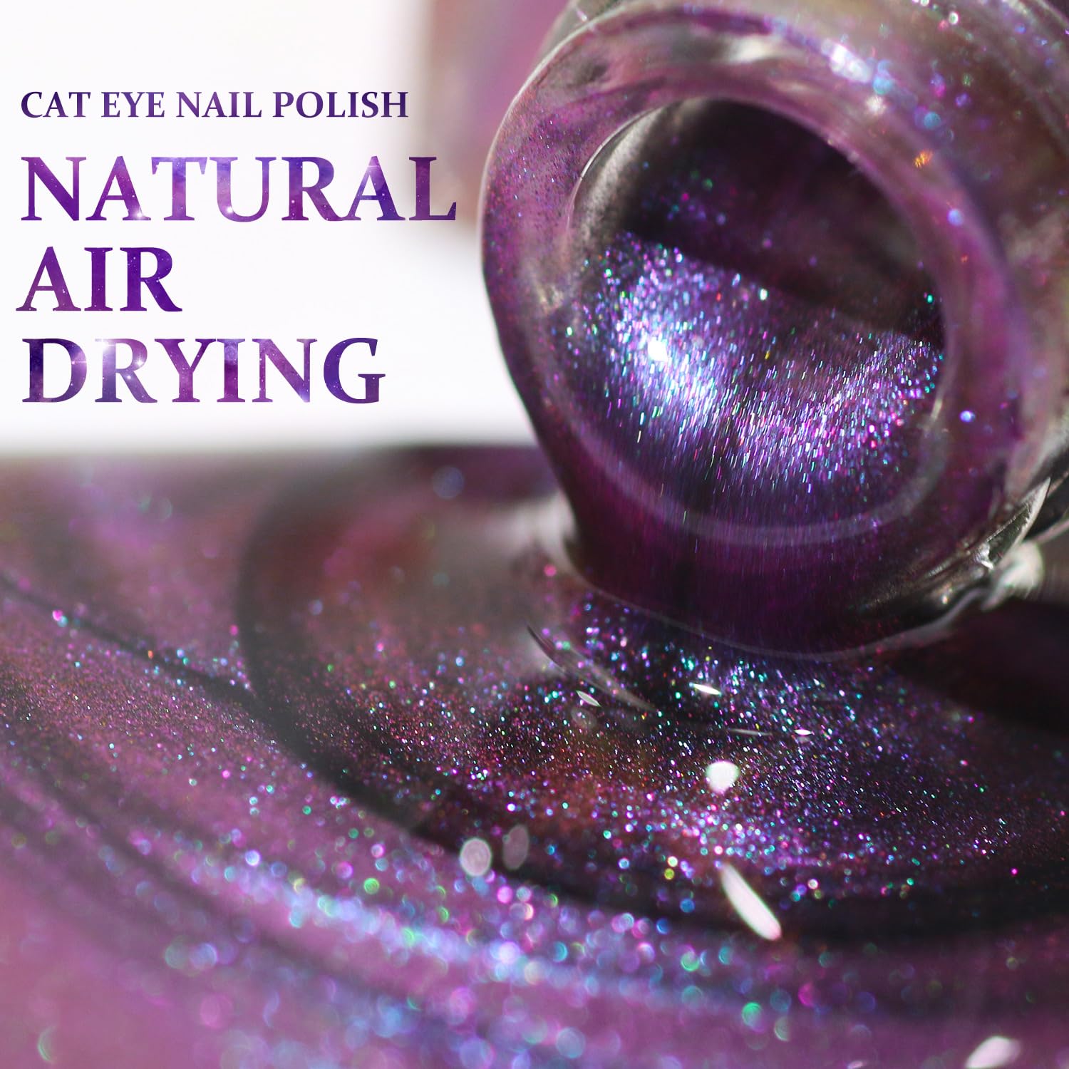 Major Dijit Cat Eye Nail Polish Quick Dry Glitter Nail Polish with Magnetic Stick, Vegan, and Cruelty-Free Nail Paint Art for Nail Salon - Image 3