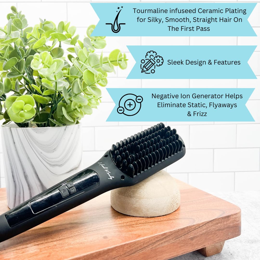 Head Kandy One Upper Hair Straightening Brush with Heat | Hot Brush with Ceramic Plating | Anti Scald Technology | Kandy Love - Image 8