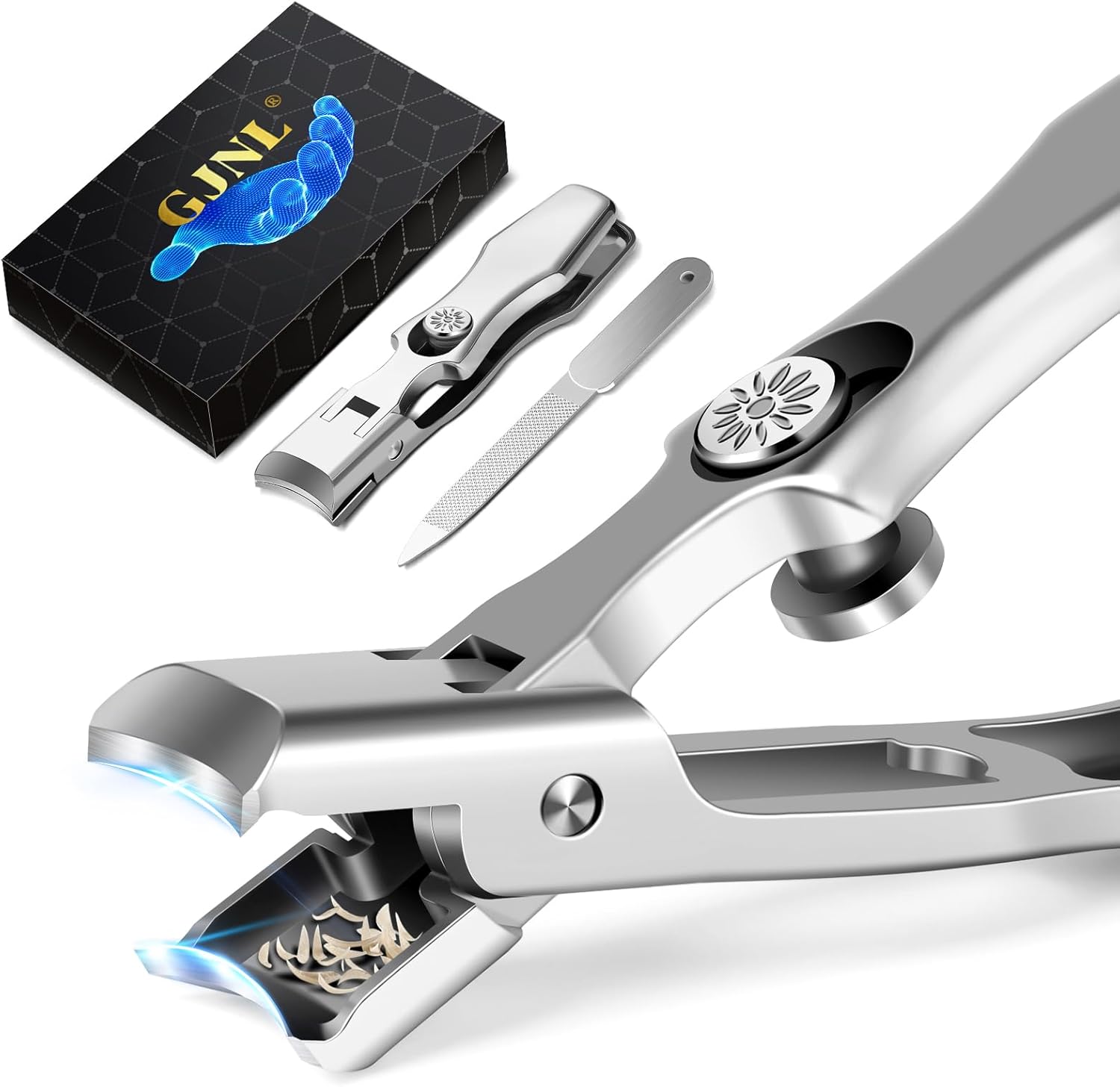 German Nail Clippers for Men Thick Nails, Large Wide Jaw Toenail Clippers for Men Women, Heavy Duty Ultra Sharp Stainless Steel Anti-Splash Toe Nail Clippers for Seniors