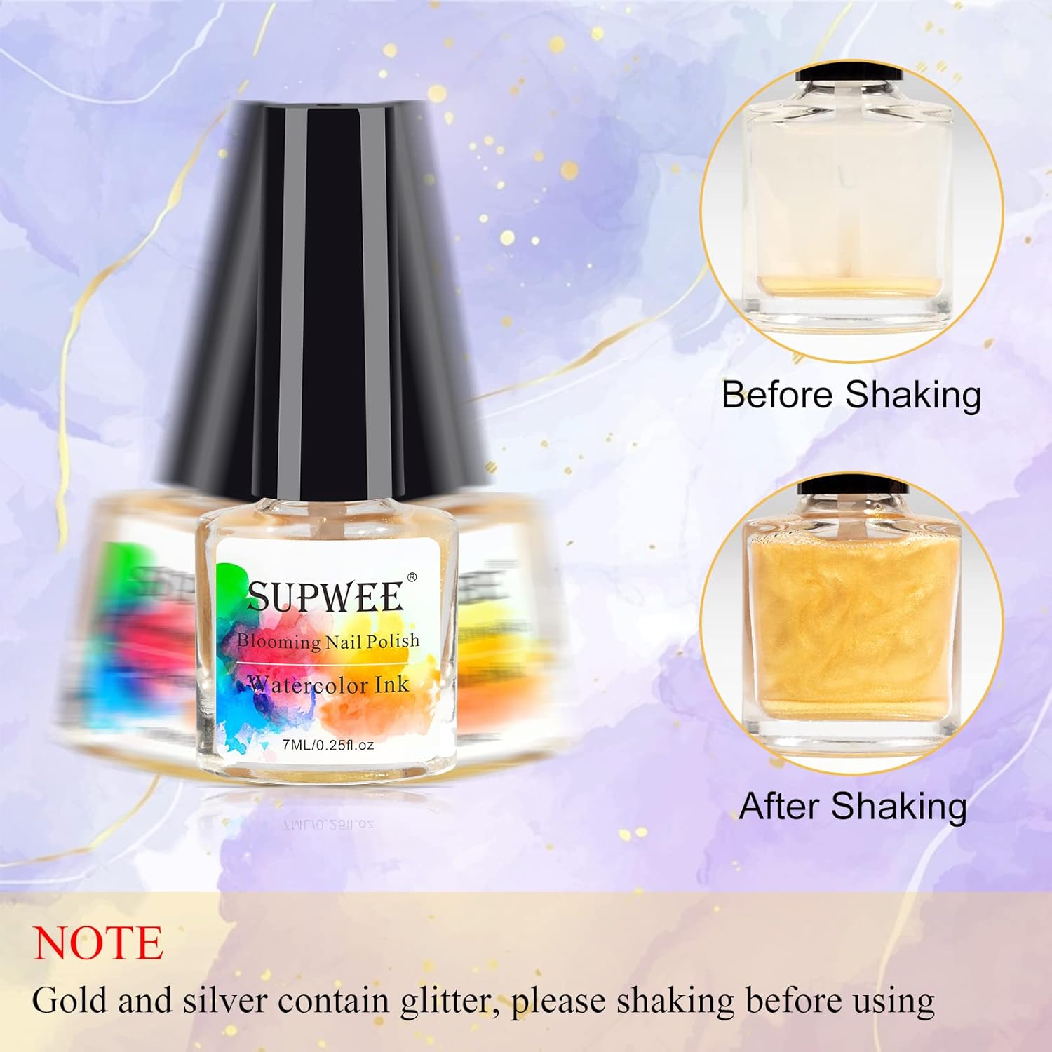 Blooming Nail Polish - Marble Ink for Nails Watercolor Nail Art Design for Spreading Flower Blossom Effect Home DIY Nail Salon - Image 3