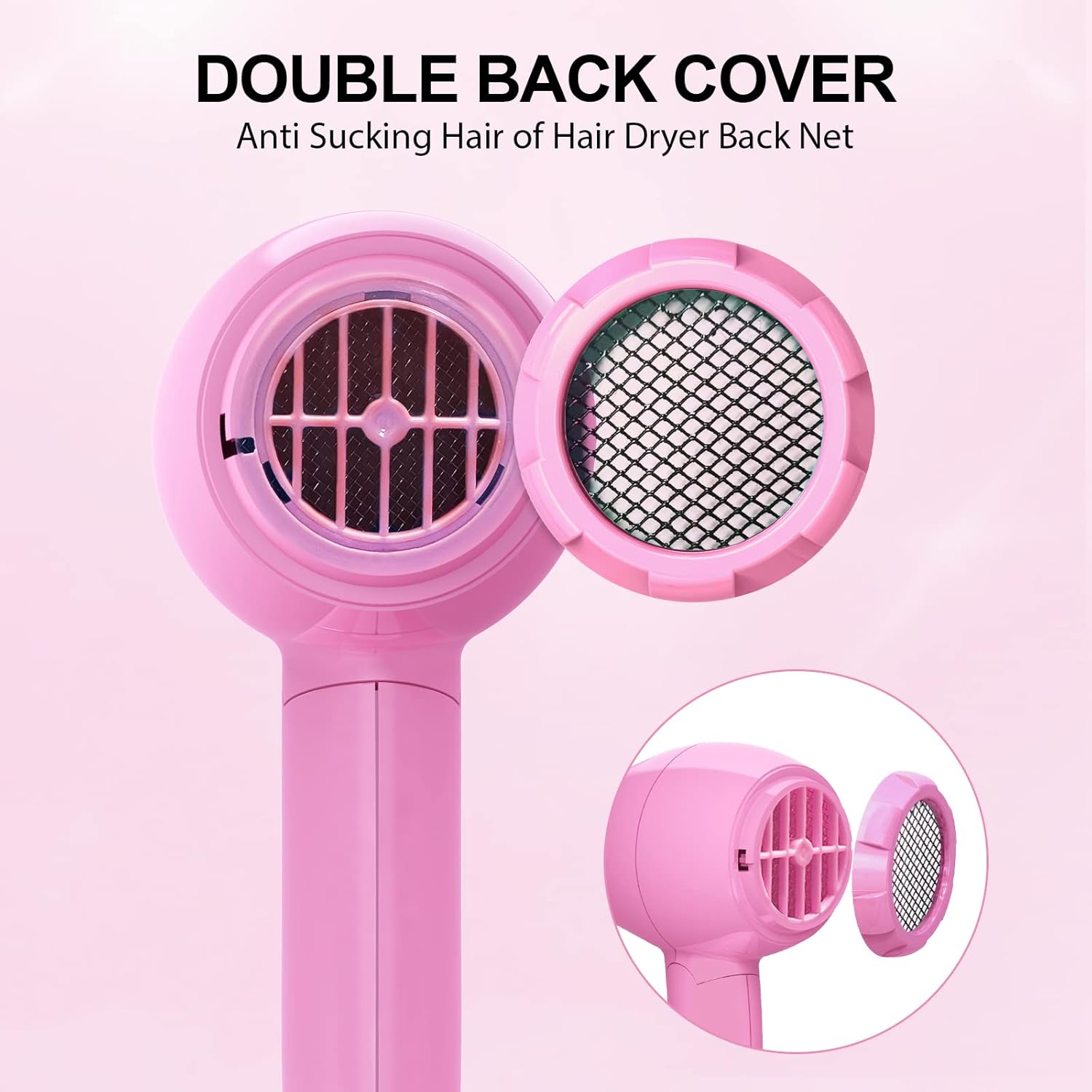 Portable Travel Hair Dryer,Mini Lightweight Dual Voltage Blow Dryer 1200W with Folding Handle,Blowdryer with One Concentrator - Image 6
