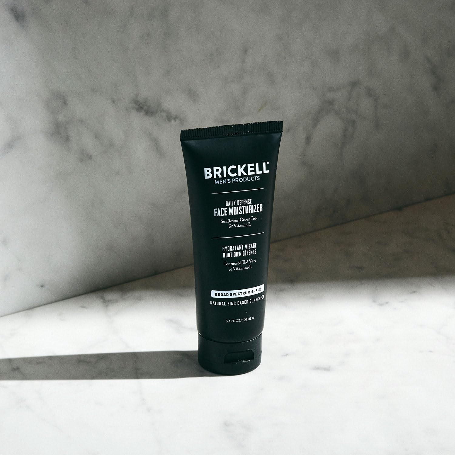 Brickell Men's Daily Defense SPF20 Face Moisturizer for Men, Natural & Organic, Zinc Oxide Face Moisturizing Mineral Sunscreen, Hydrates & Protects Skin Against Harmful UVA/B rays, 3.4oz, Unscented - Image 5