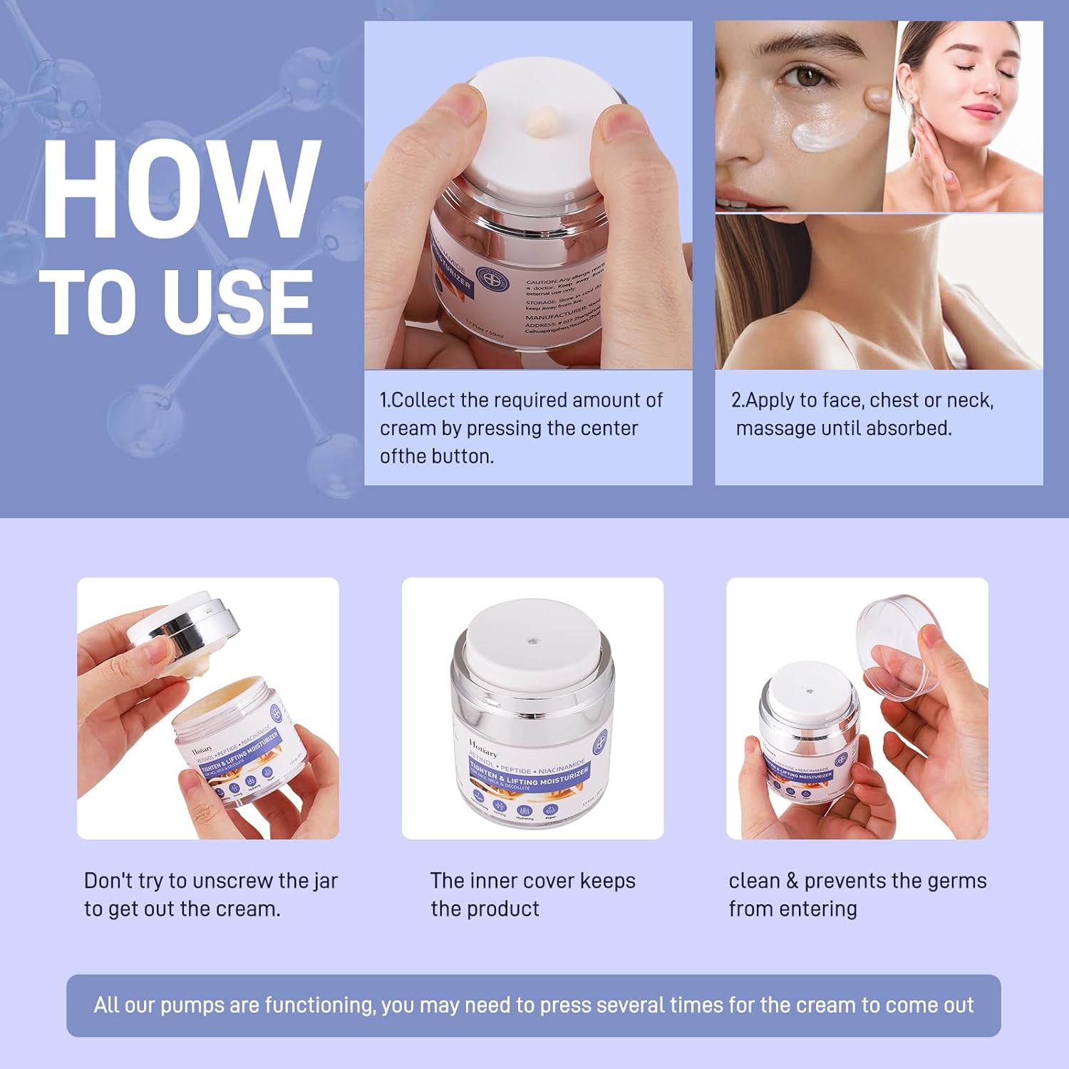 Advanced Neck Firming Cream, Tighten & Lift Moisturizer for Face Neck Chest, Anti-aging Neck Creams for Sagging, Christmas Thanksgiving Gift for Women (Retinol Peptide Niacinamide, 1.7 fl oz) - Image 6