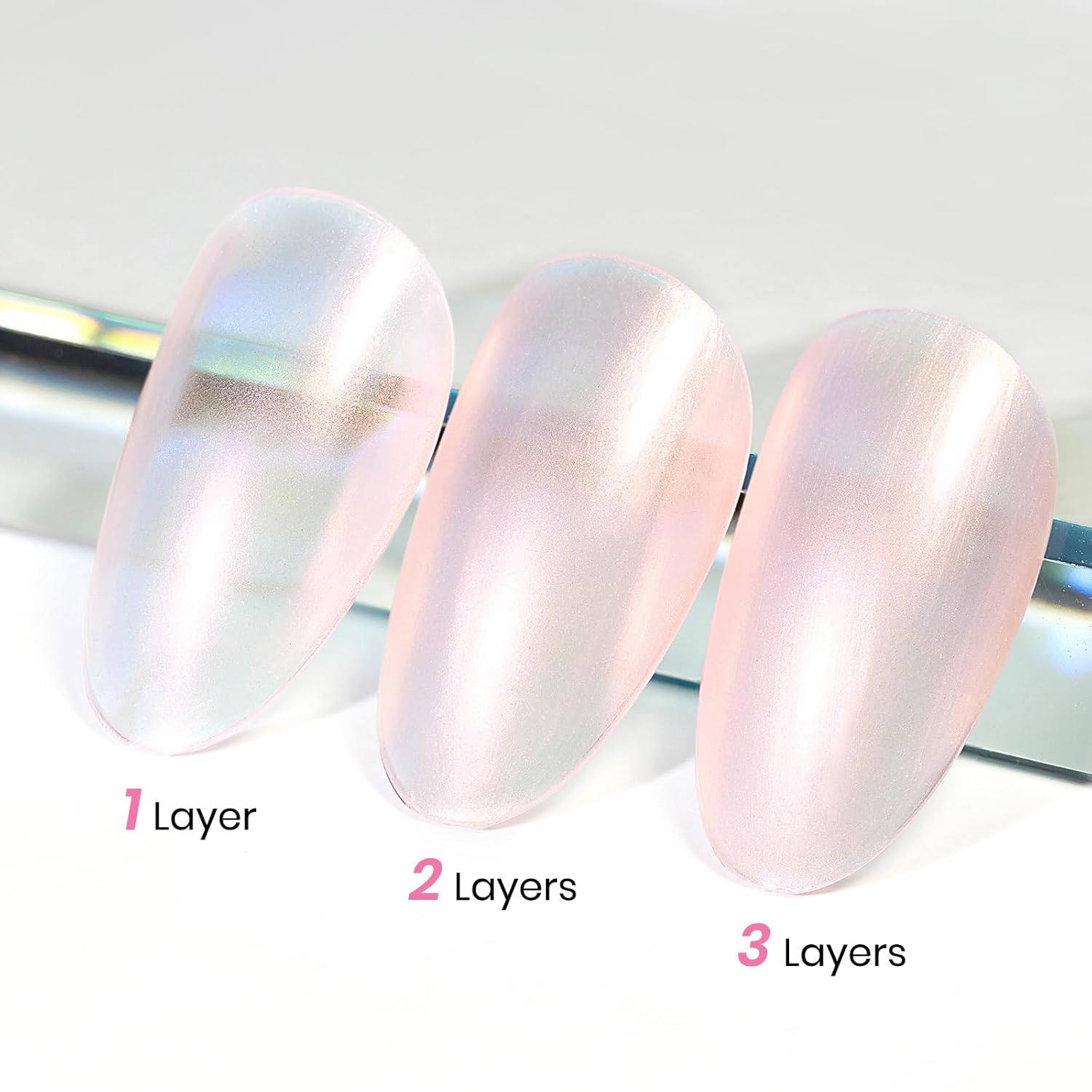 MIZHSE Nail Polish: 15Ml Mermaid Pearl Nail Polish Pink Aurora Effect Nail Polish, Fingernail and Toenail Polish Glossy Long Lasting Nail Polish Trendy DIY at Home Nail Gift Spree - Image 5