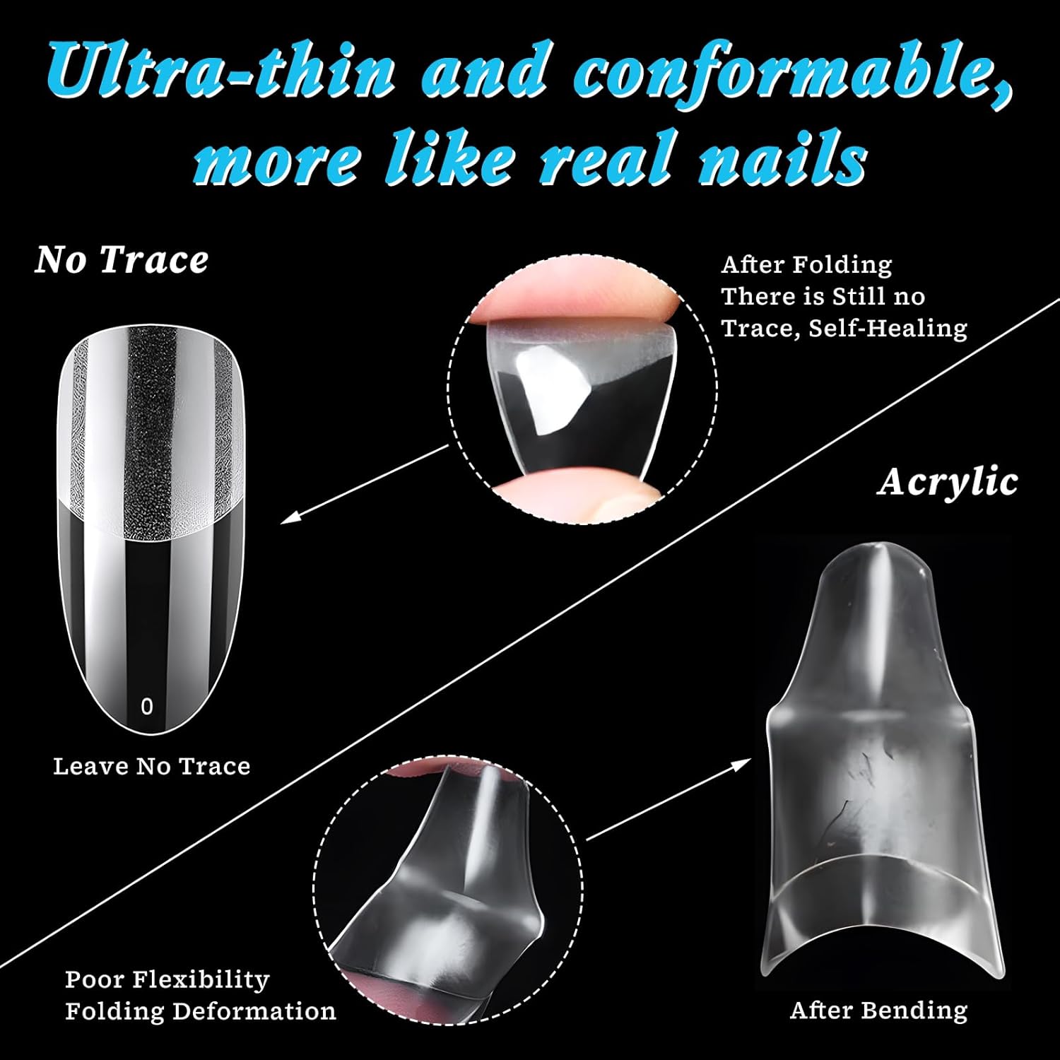 LoveOurHome 600pc Oval Nail Tips Medium Fake Nails Clear Press on Nails Medium Oval Soft Gel Nail Tips Full Cover False Nail Clear Gel Tip for Acrylic Nails Extension Press Nails Making - Image 4