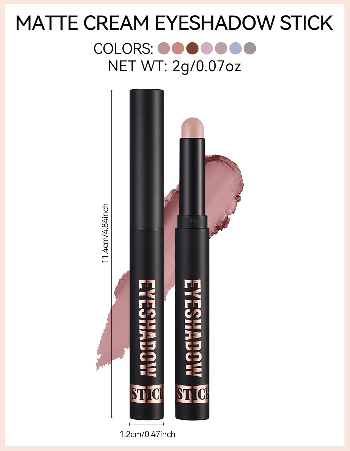 Erinde Waterproof Cream Eyeshadow Stick, Matte Nude Eye Shadow Sticks, Longwear Blendable High Pigmented, Neutral Eye Shadow Sticks Matte for Older Eyes, Smokey Eyeshadow Pencil Crayon, 21 Gray Brown - Image 7