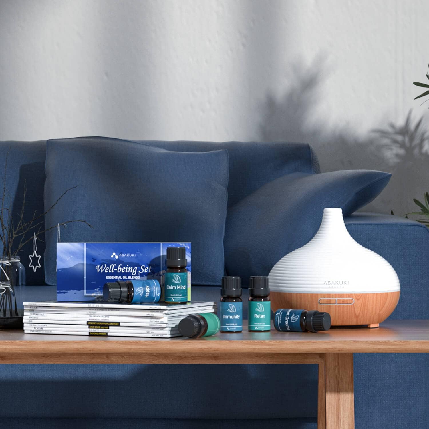 ASAKUKI Essential Oil Blends, Essential Oils for Diffusers for Home, Well-Being Kit- Calm Mind, Sweet Dreams, Happy, Relax, Air Freshening, Immunity for Aromatherapy, Humidifiers, Massage, 6x10ml - Image 6
