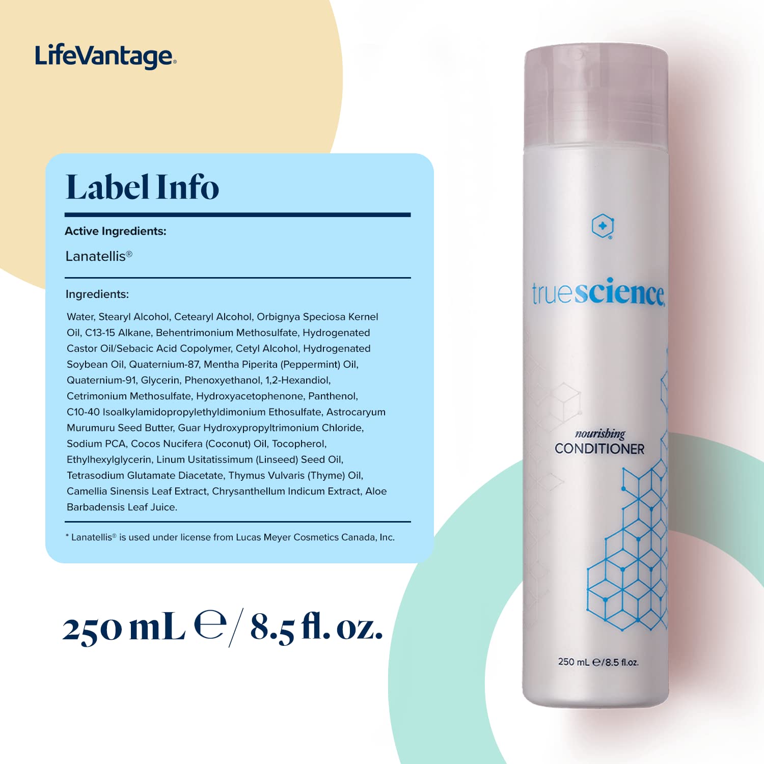 LifeVantage TrueScience Hair Care System Includes TrueScience Nourishing Hair Shampoo 250ml, Conditioner 250ml and Scalp Serum 50ml. - Image 2