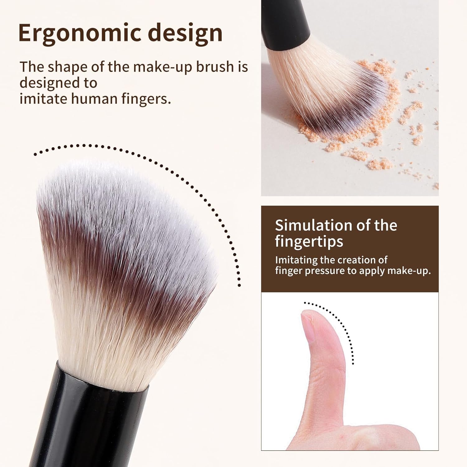 MAANGE 18 Pcs Makeup Brushes with Laser Bag, Premium Synthetic Makeup Brush Set Professional Makeup Tools Eyeshadow Eyebrow Foundation Blush Concealer Face Powder Blending Brushes Kit-Black - Image 3